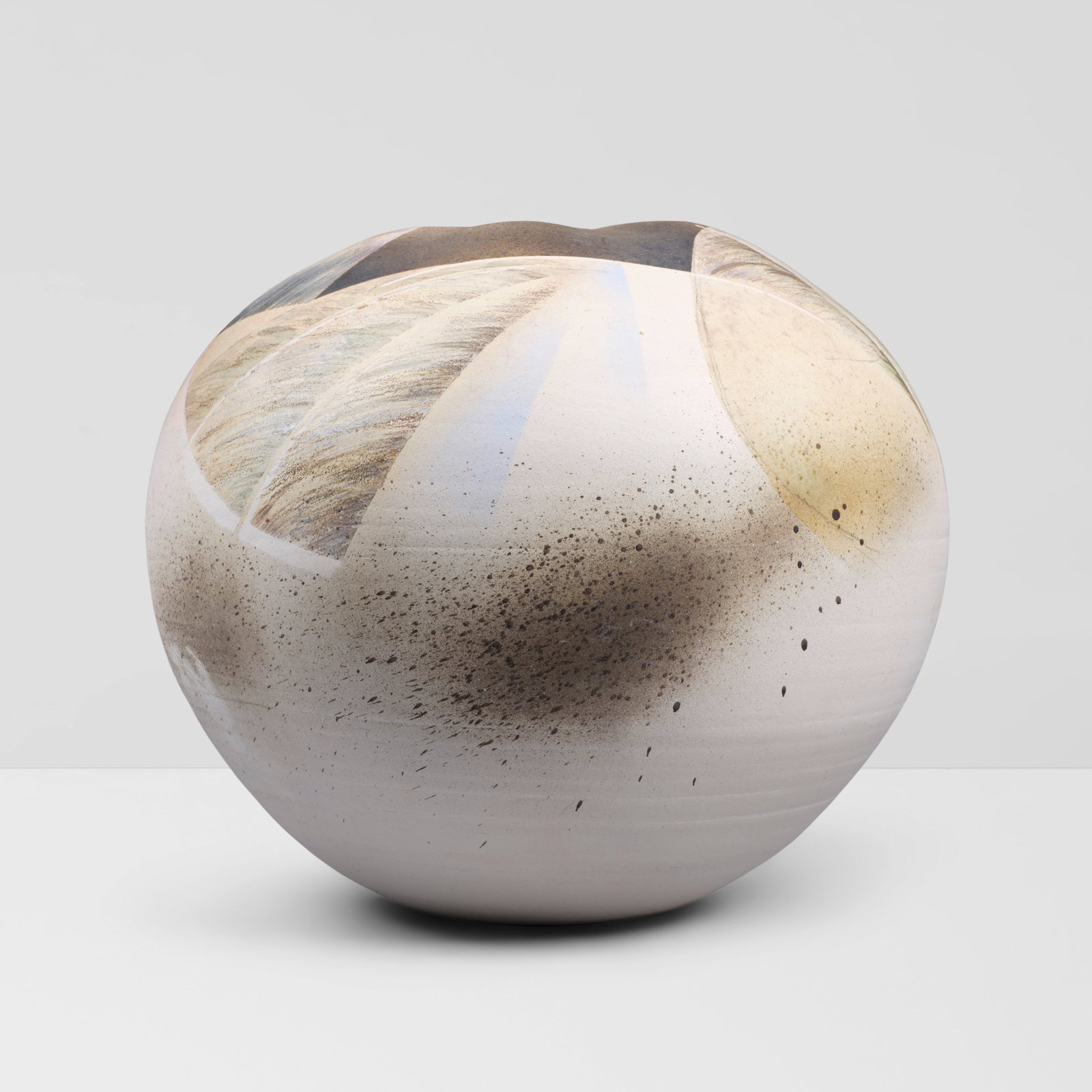 SIDNEY TK YEE (BORN 1947) Vessel (Sphere)1980sglazed and painted earthenware, signed 'STKY' on l... (1 of 1)