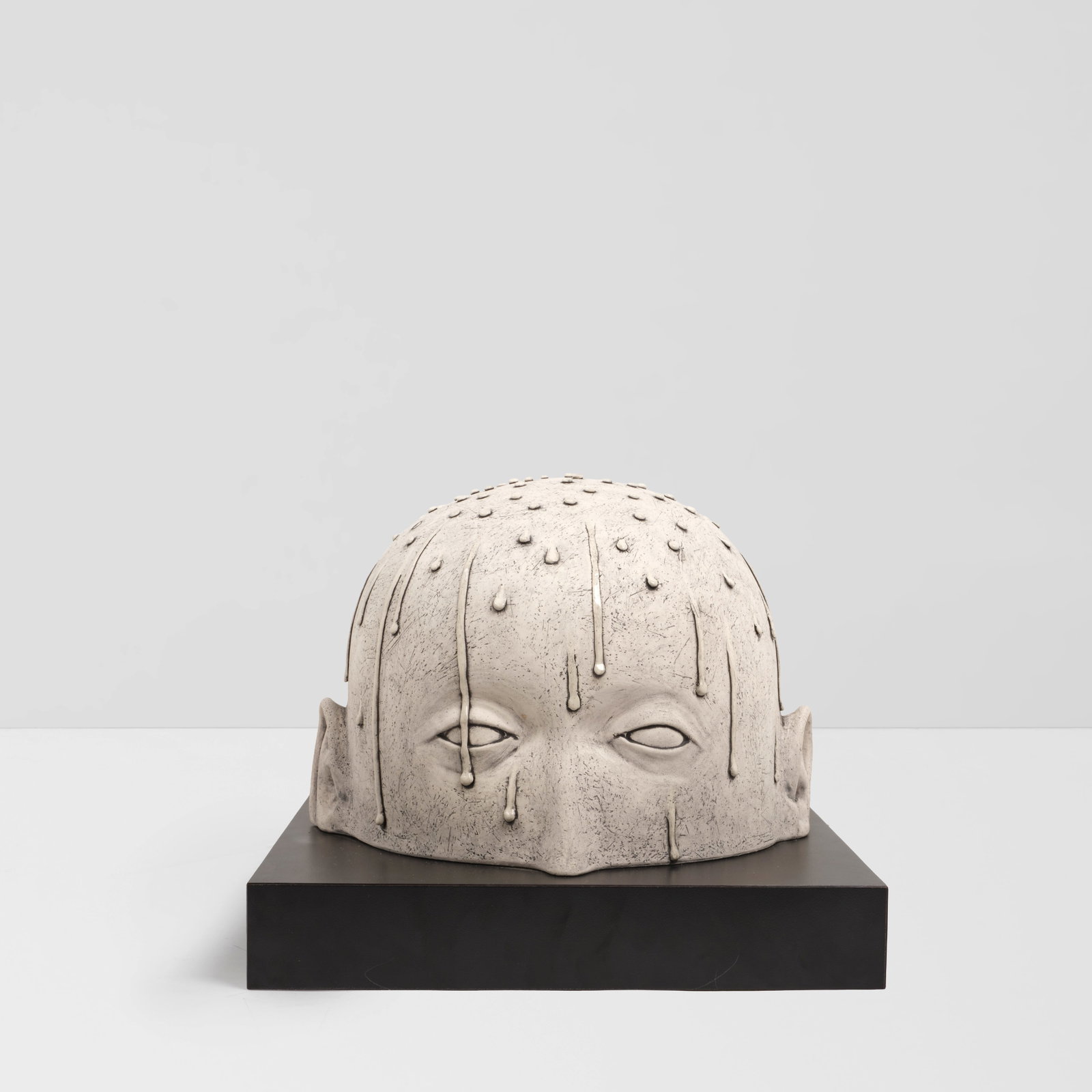 VERNE FUNK (BORN 1932) White Headglazed ceramic, laminated wood, incised 'Funk'height inclusive ...: VERNE FUNK (BORN 1932) White Head glazed ceramic, laminated wood, incised 'Funk' height inclusive of integral base 10in (25.4cm); width 12in (30.5cm); depth 14in (35.6cm) For further information on th