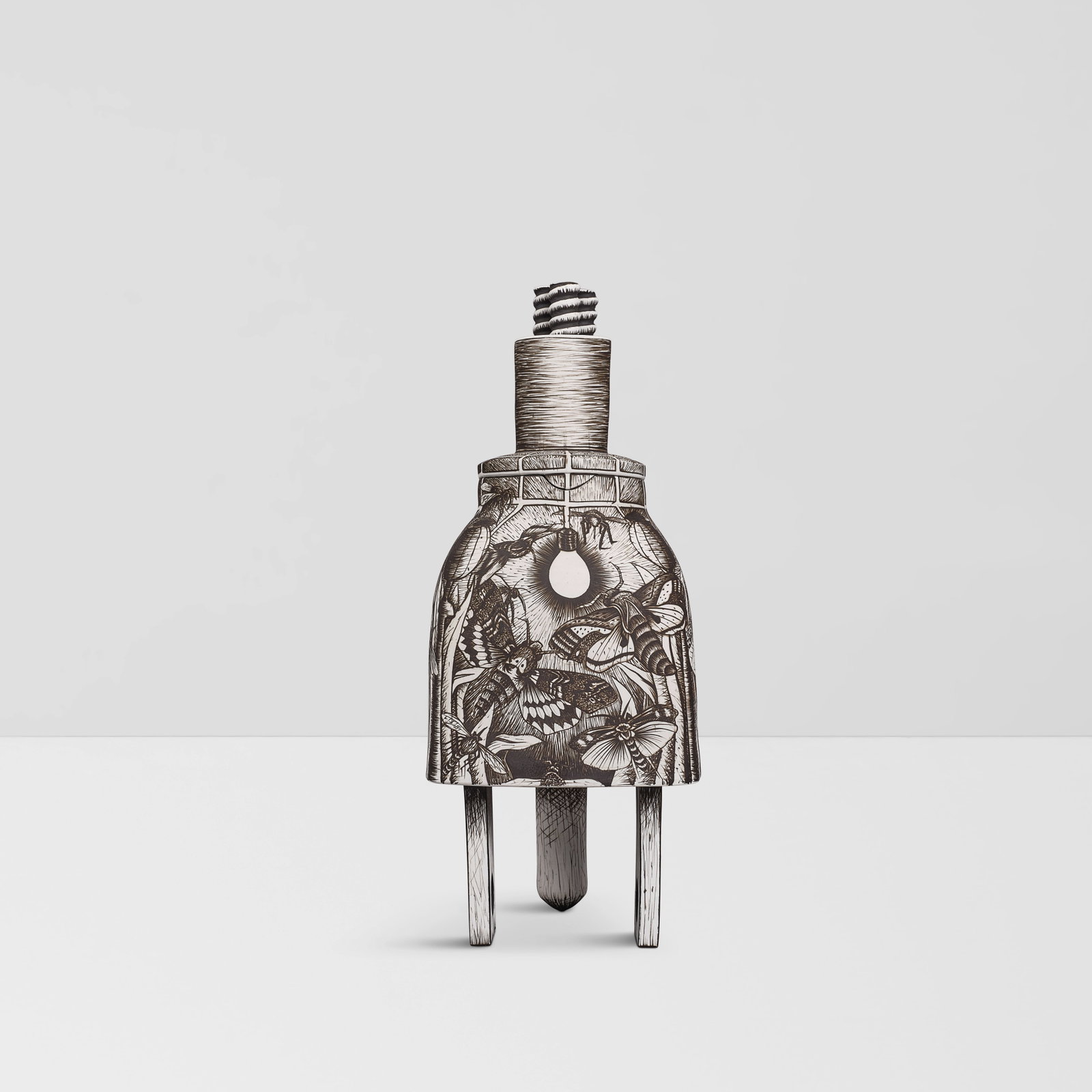 JASON WALKER (Born 1973) Untitled (Electrical Plug Vessel)glazed porcelain, initialed 'JW' and i... (1 of 1)