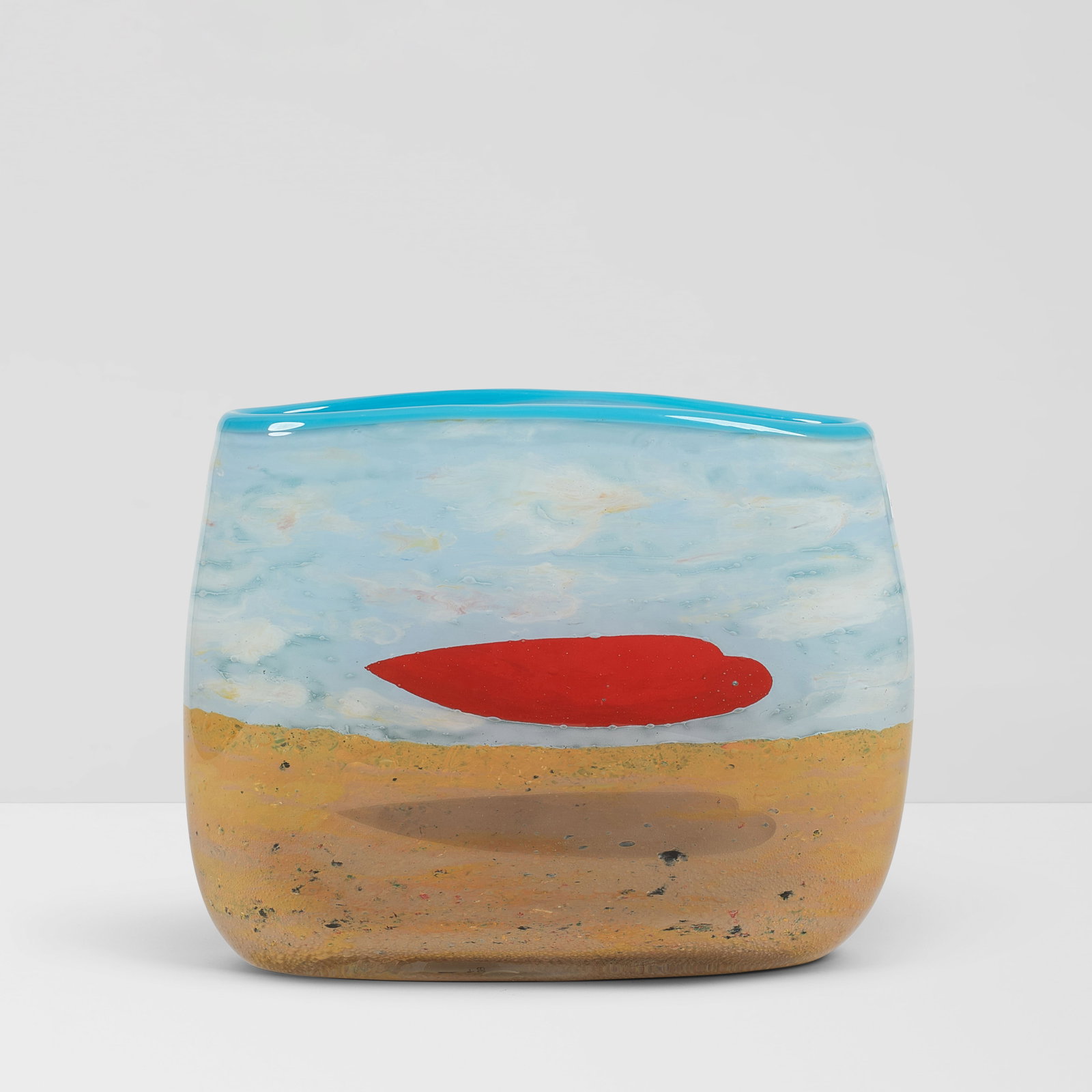 PAUL MARIONI (BORN 1941) Vessel2005 blown glass, etched 'Paul Marioni 2005' on undersideheight 8...: PAUL MARIONI (BORN 1941) Vessel 2005 blown glass, etched 'Paul Marioni 2005' on underside height 8in (20cm); width 10in (25.5cm); depth 3 1/2in (9cm) For further information on this lot please visit B