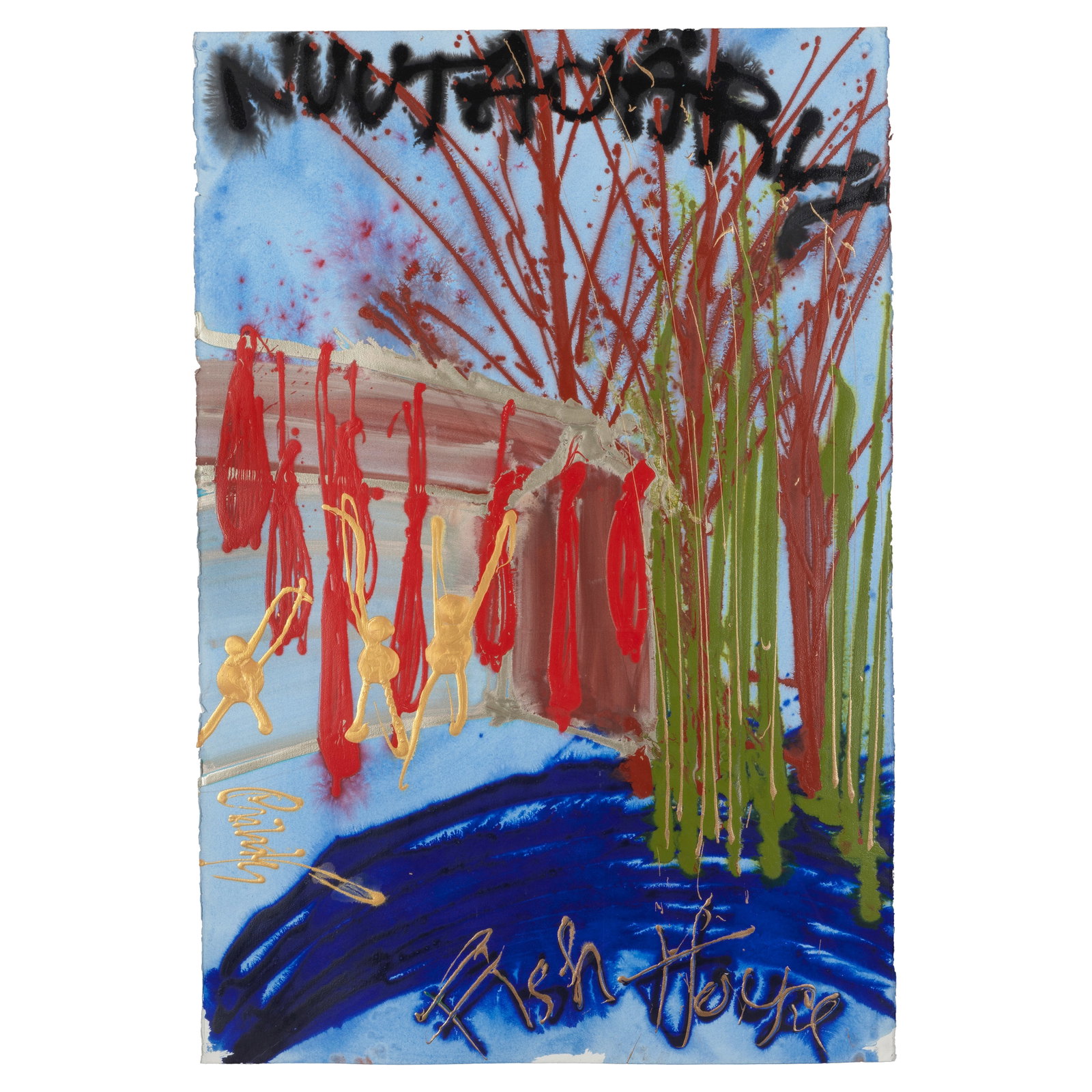 DALE CHIHULY (BORN 1941) Nuutejori/Fish Houseacrylic and watercolor on paper, signed 'Chihuly' ...: DALE CHIHULY (BORN 1941) Nuutejori/Fish House acrylic and watercolor on paper, signed 'Chihuly' lower left 60 x 40 1/2in (152.3 x 102.9cm) For further information on this lot please visit Bonhams.com