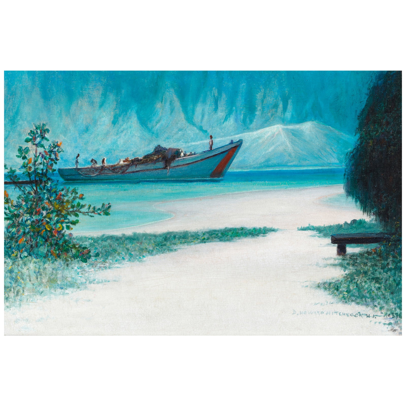 David Howard Hitchcock (1861-1943) Sampan off Mōkapu, Kāneʻohe Bay 19 3/4 x 29 3/... (1 of 1)