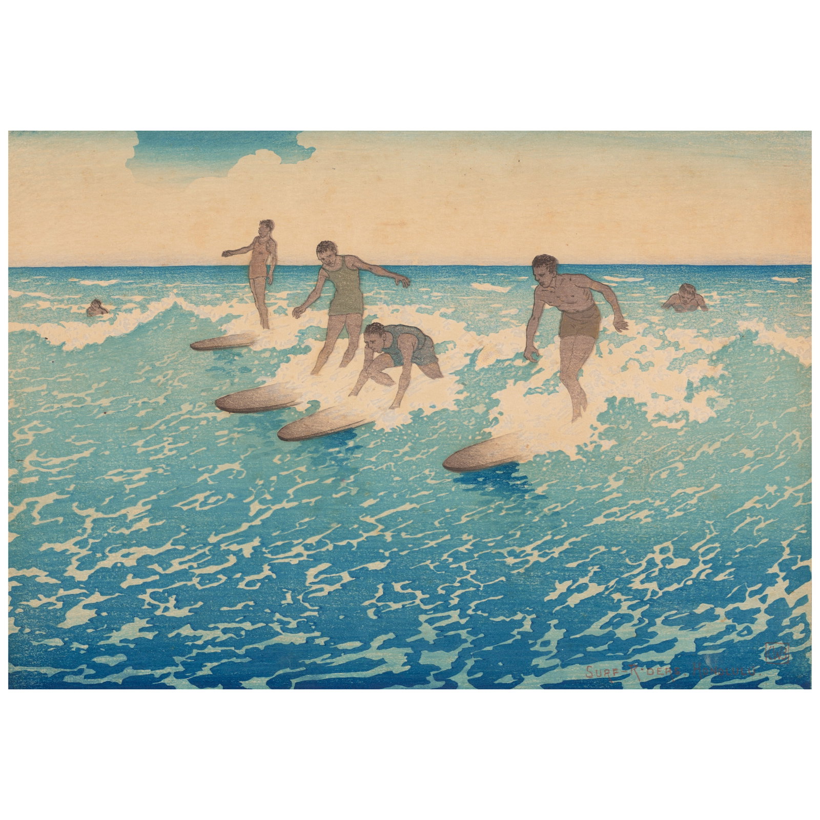 Charles William Bartlett (1860-1940); Surf-Riders, Honolulu; (1 of 1)