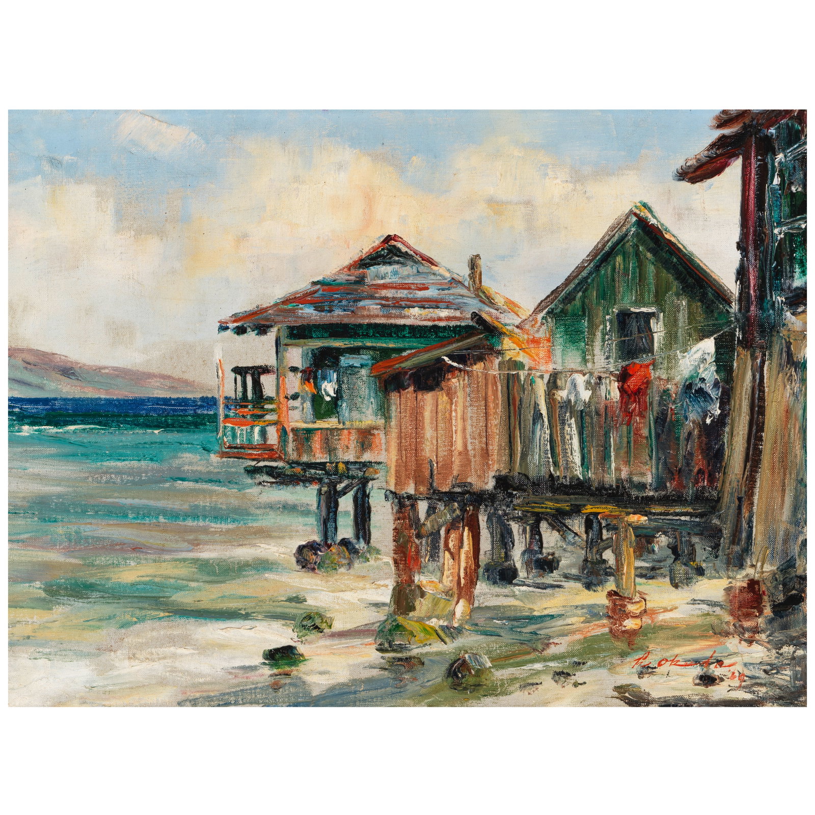 Hajime Okuda (1906-1992) Lahaina 18 x 24 in. (Painted in 1969.) (1 of 1)