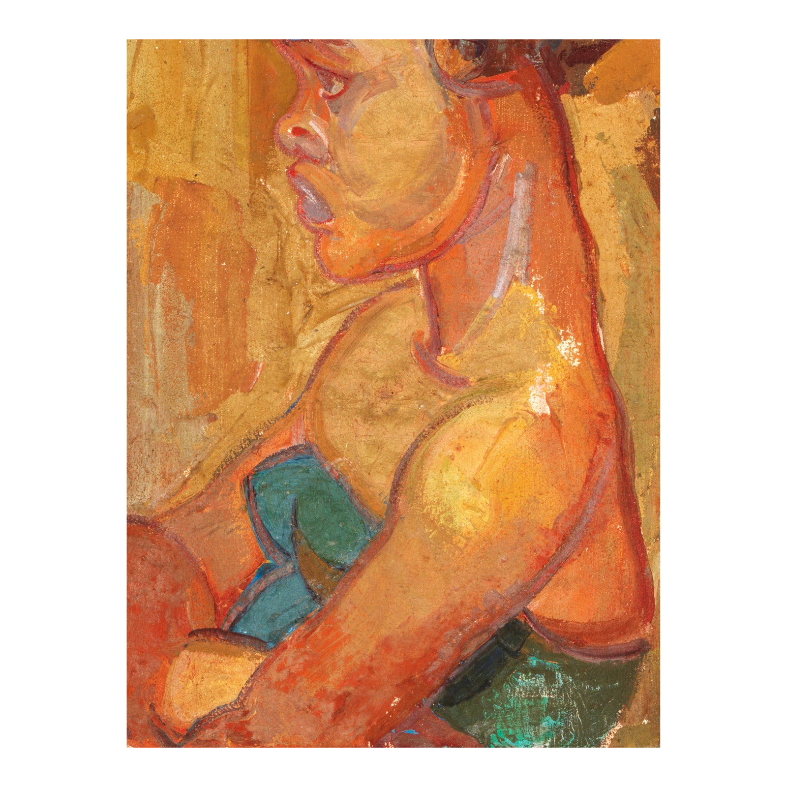 Madge Tennent (1889-1972) Untitled (Woman in Profile) 17 1/4 x 13 1/4 in. (Painted circa late 19... (1 of 1)