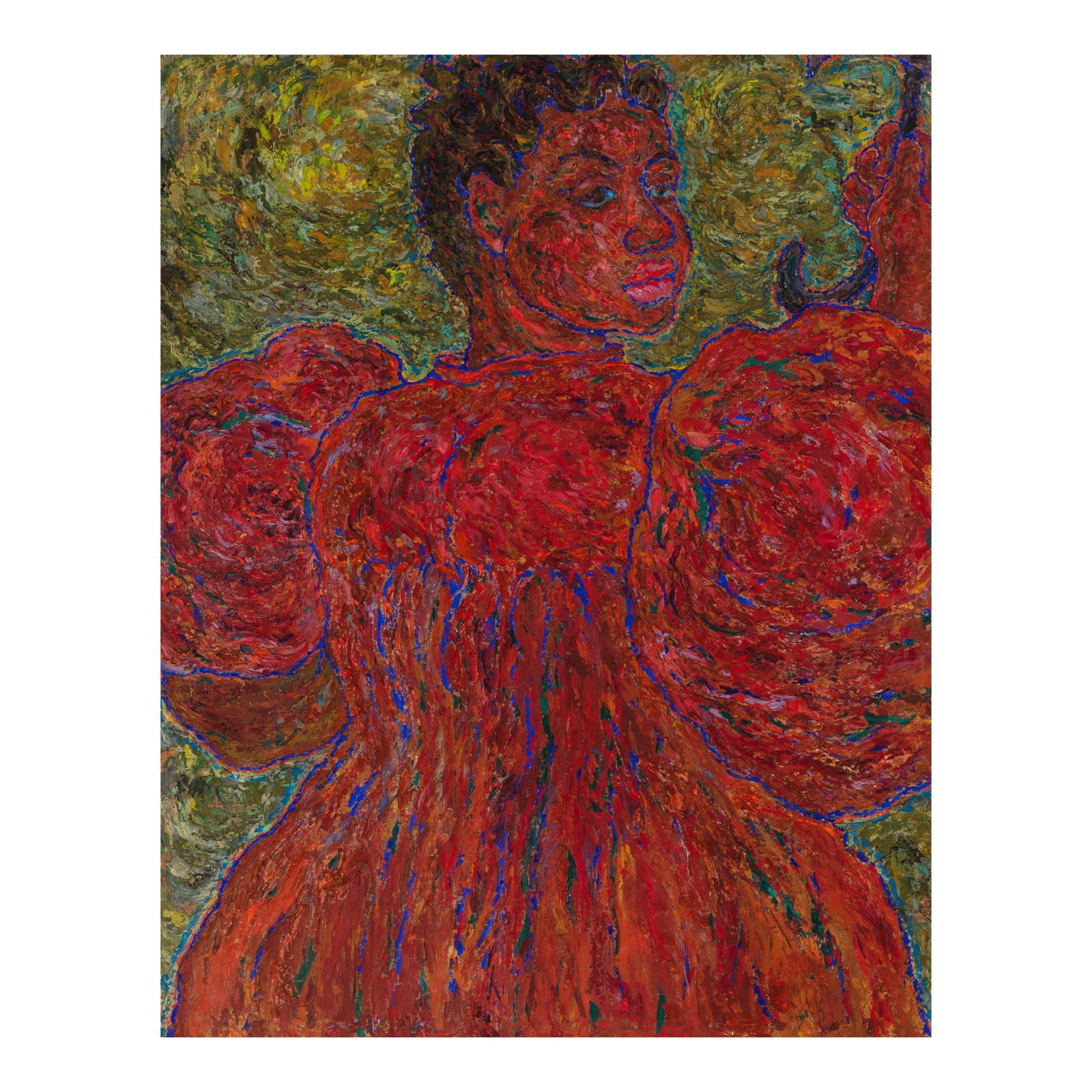 Madge Tennent (1889-1972) The Red Holokū 43 x 34 in. (Painted in 1940.) (1 of 1)