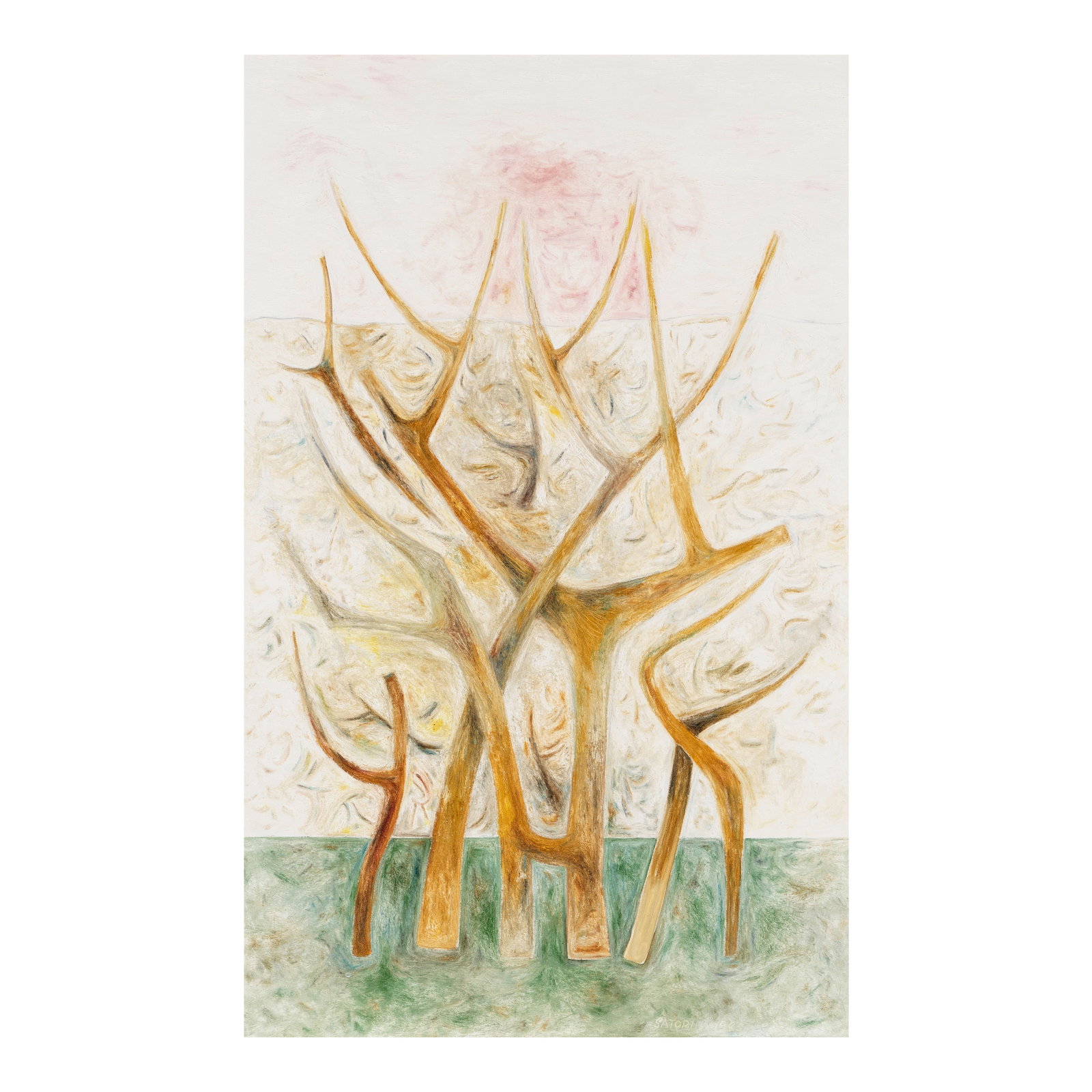 SATORU ABE (1926-2025) Barren Trees 48 x 30 in. (Painted in 1985.) (1 of 1)