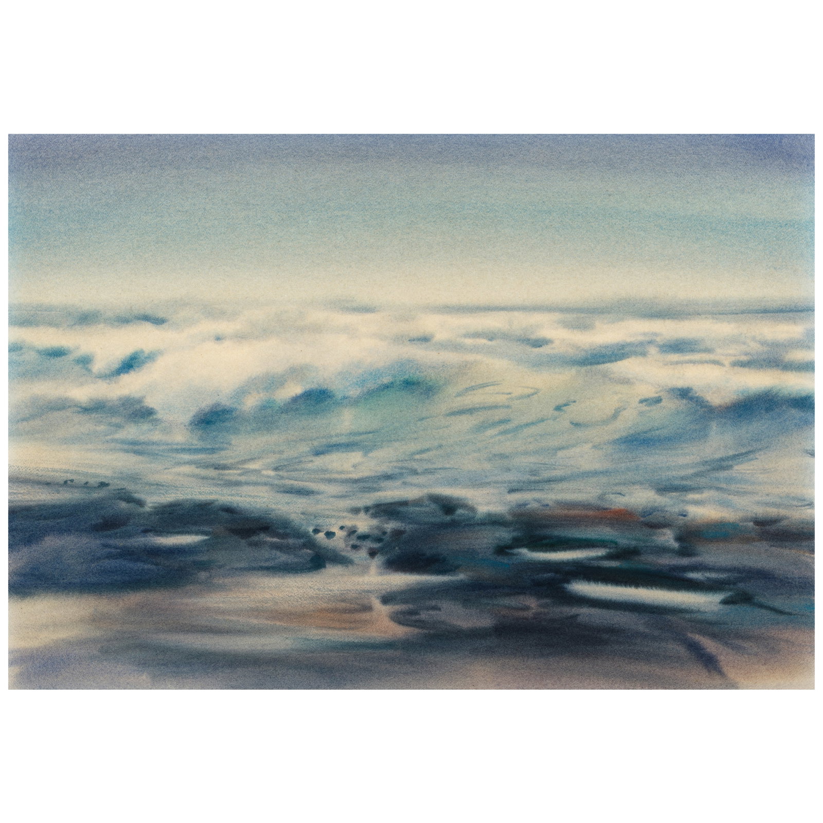 Charles Eisho Higa (1933-2012) Waves 22 1/4 x 29 3/4 in.: Charles Eisho Higa (1933-2012) Waves unsigned watercolor on paper 22 1/4 x 29 3/4 in. Footnotes: Provenance The artist. Joanne and Howard Hamamoto, Honolulu, Oʻahu, acquired from the a