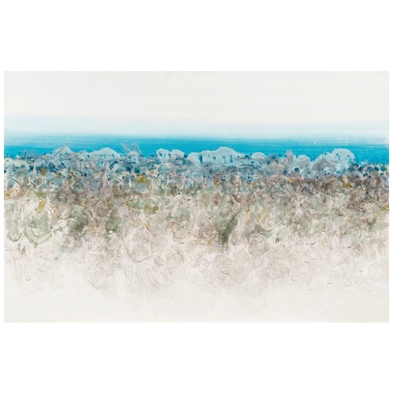 Richard K. Hayashida (born 1931) Untitled (Coastal Landscape) 30 x 46 in. (Painted in 1969.): Richard K. Hayashida (born 1931) Untitled (Coastal Landscape) signed and dated 'Hayashida 69' (lower right) oil on canvas 30 x 46 in. Painted in 1969. Footnotes: Provenance The artist. Joanne