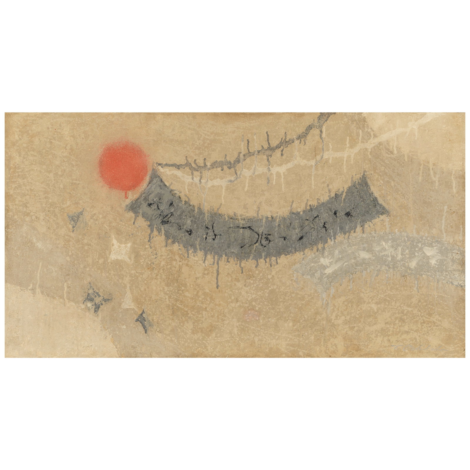 Tetsuo (Bob) Ochikubo (1923-1975) Untitled (from the Cosmos Series) 14 x 26 in.: Tetsuo (Bob) Ochikubo (1923-1975) Untitled (from the Cosmos Series) signed 'T. Ochikubo' (lower right) oil on canvas 14 x 26 in. Footnotes: Provenance The artist. John (Jack) Richard Craft