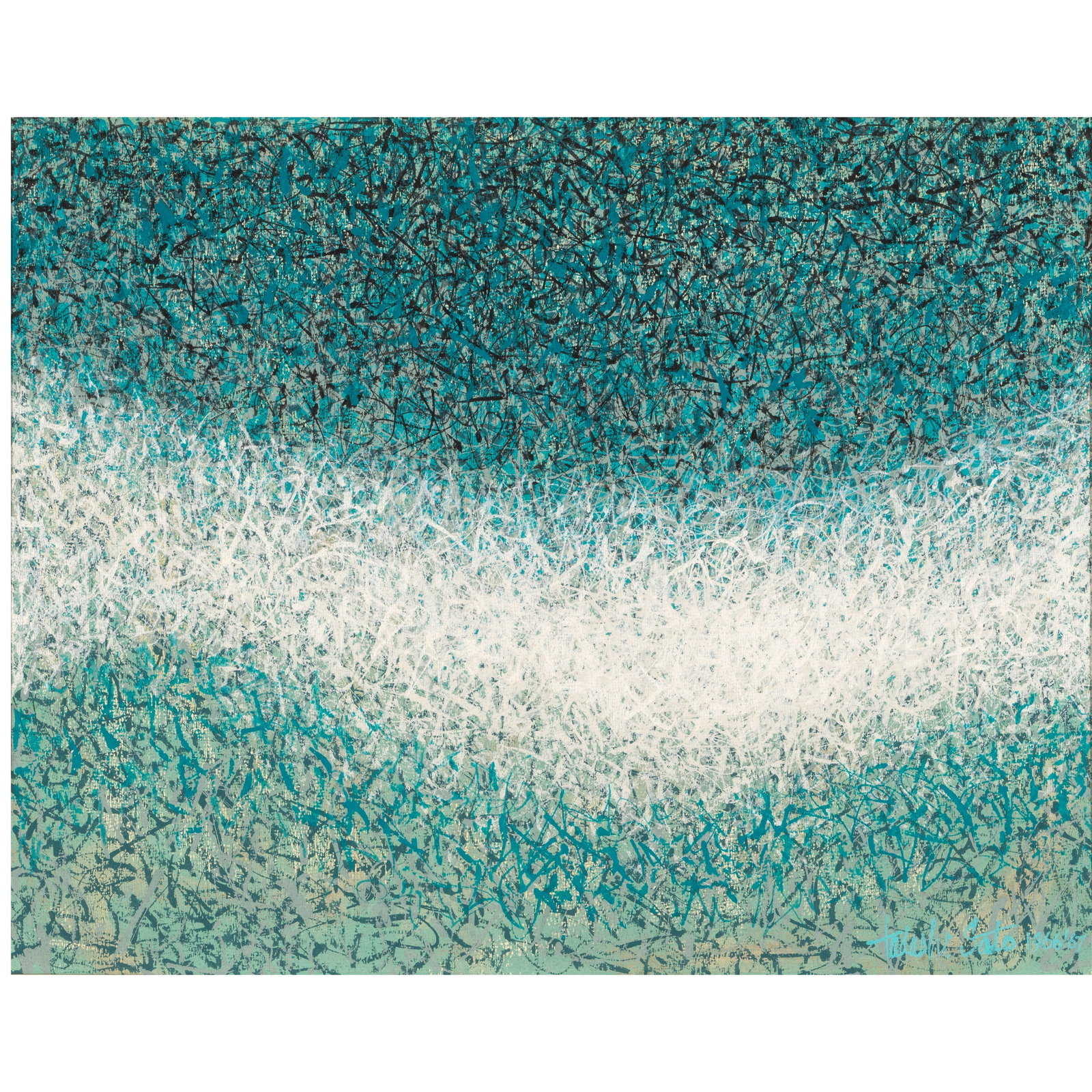TADASHI SATO (1923-2005) Untitled sight 17 3/4 x 22 1/2 in. (Painted in 1966-1967.) (1 of 1)