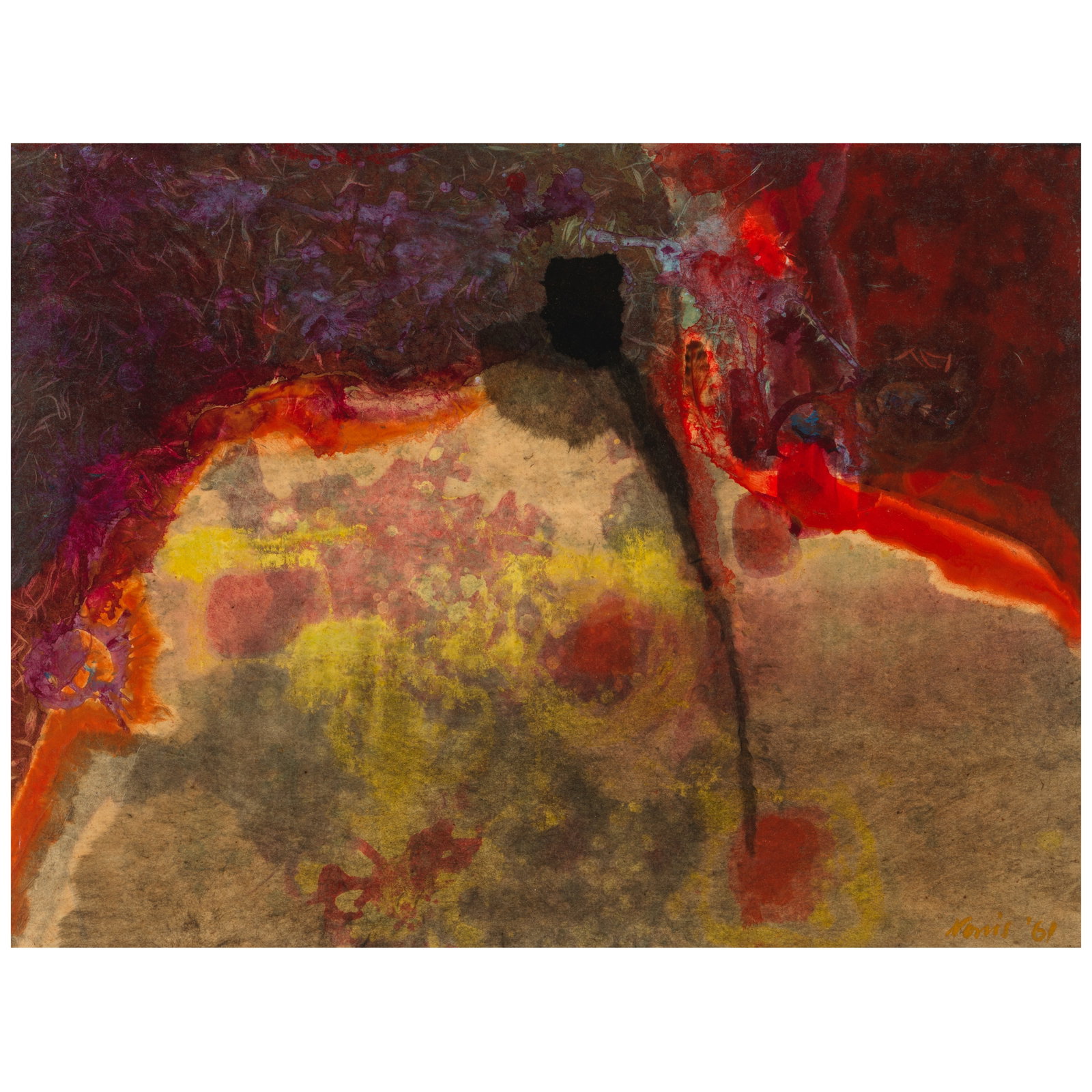 Ben (Robert Benjamin) Norris (1910-2006) Volcano Gestation 18 x 24 in. (Painted in 1961.) (1 of 1)