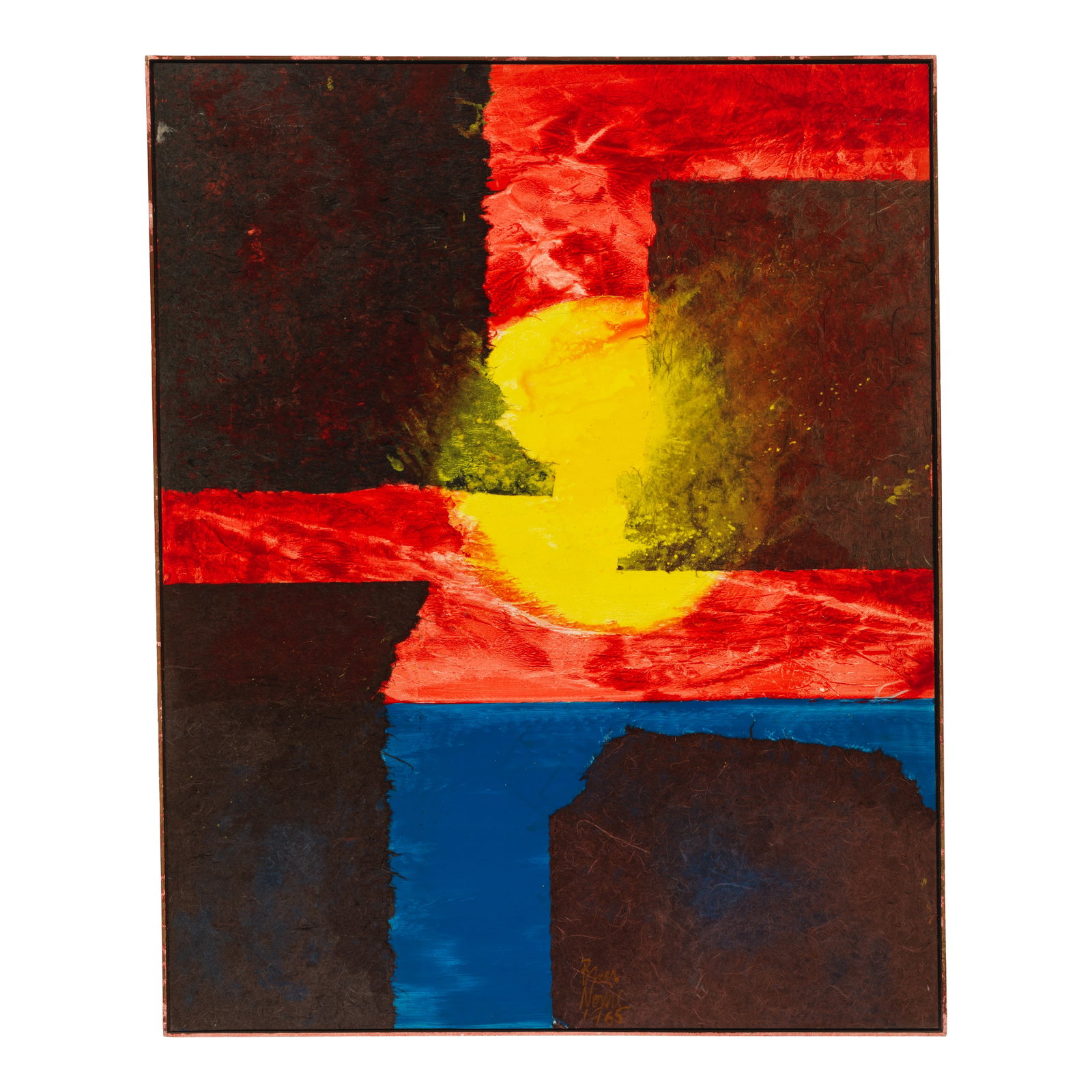 Ben (Robert Benjamin) Norris (1910-2006) Waikiki No. 10 - Sunset 60 x 48 in. (Painted in 1965.): Ben (Robert Benjamin) Norris (1910-2006) Waikiki No. 10 - Sunset signed and dated 'Ben Norris 1965' (lower center) acrylic and collage on Masonite 60 x 48 in. Painted in 1965. Footnotes: Provenanc