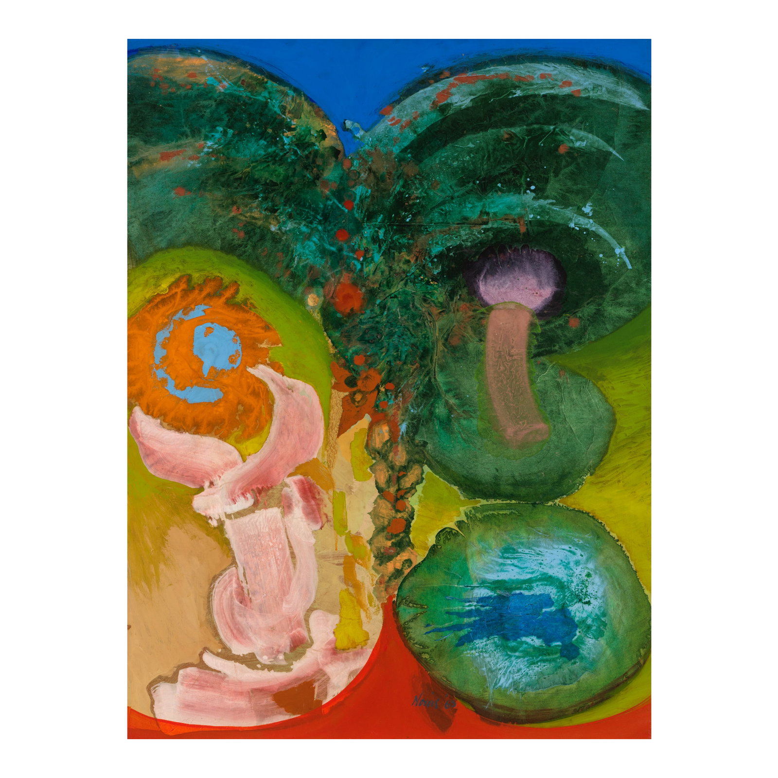 Ben (Robert Benjamin) Norris (1910-2006) Tropical Picture 48 x 36 in. (Painted in 1963.) (1 of 1)