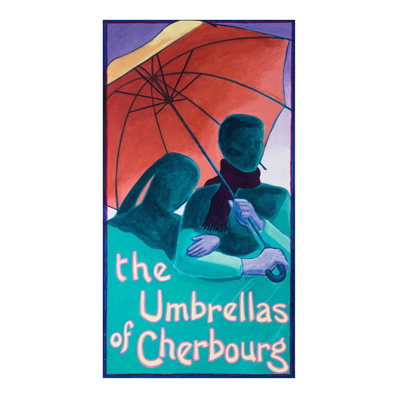 Todd Ruff (20th/21st Century) Poster Illustration for The Umbrellas of Cherbourg 52 x 28 in. (P...: Todd Ruff (20th/21st Century) Poster Illustration for The Umbrellas of Cherbourg signed 'Ruff' (within the composition center right) gouache on paperboard 52 x 28 in. Painted circa 1978. Footnotes: