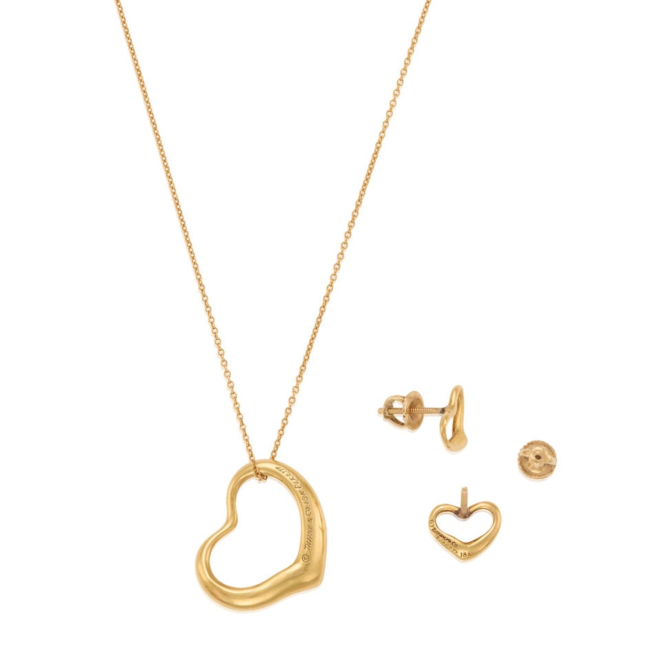 ELSA PERETTI FOR TIFFANY AND CO.: A GROUP OF 18K YELLOW GOLD NECKLACE AND EARRINGS - 2