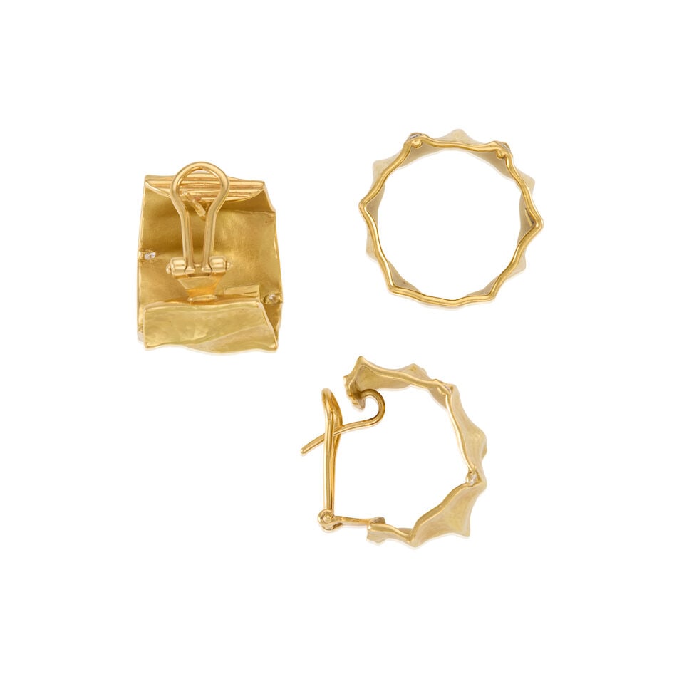 18K YELLOW GOLD AND DIAMOND SET - 2