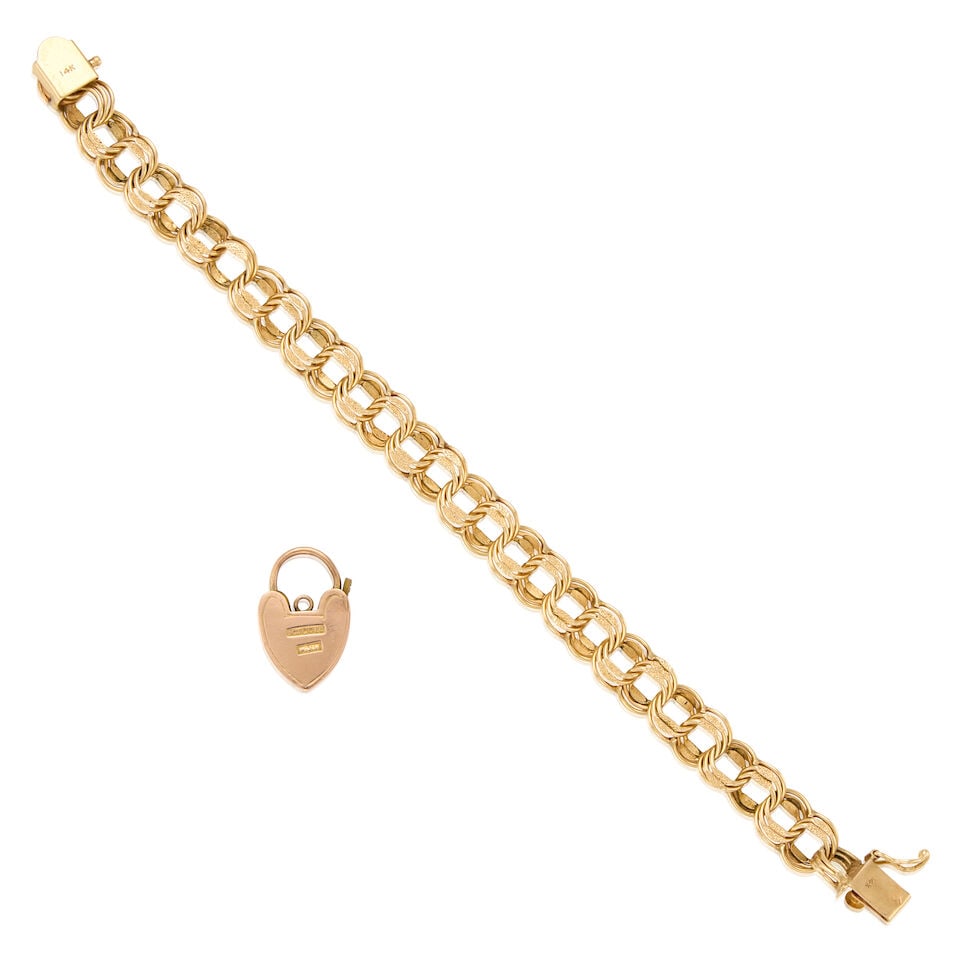 GOLD CHARM AND BRACELET - 2
