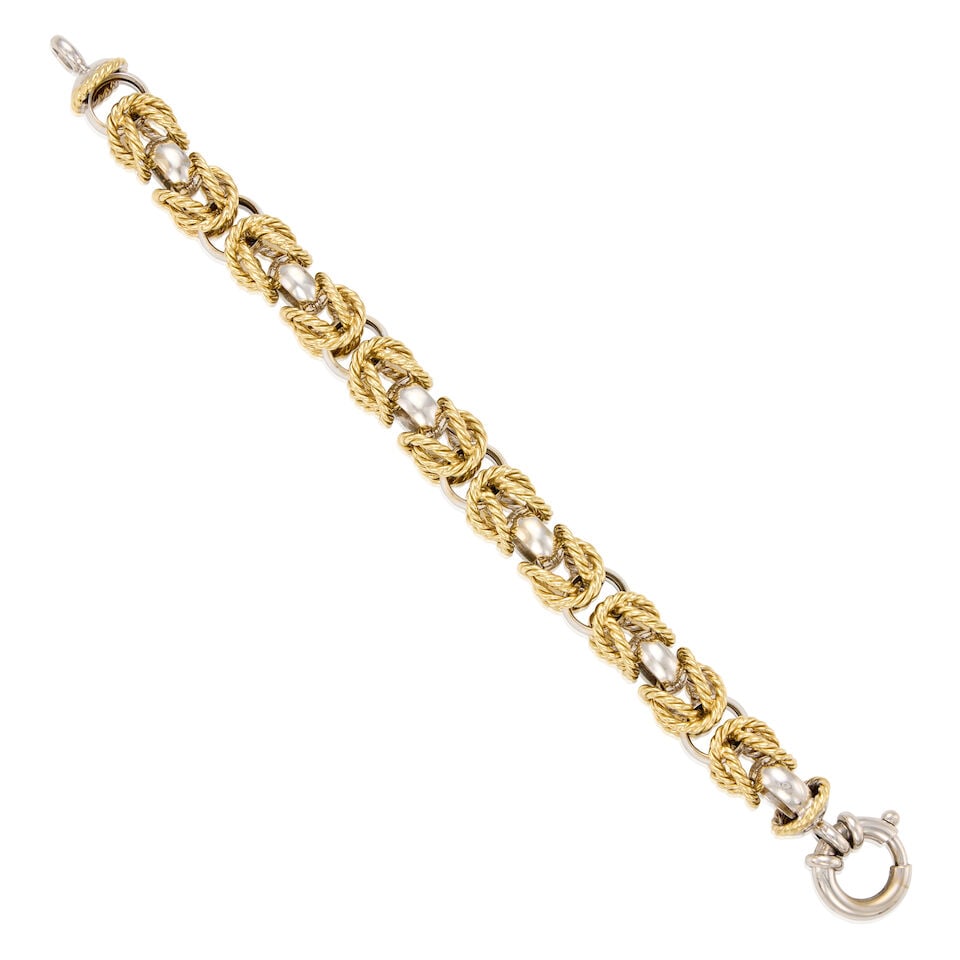 14K BICOLORED GOLD BRACELET - 2