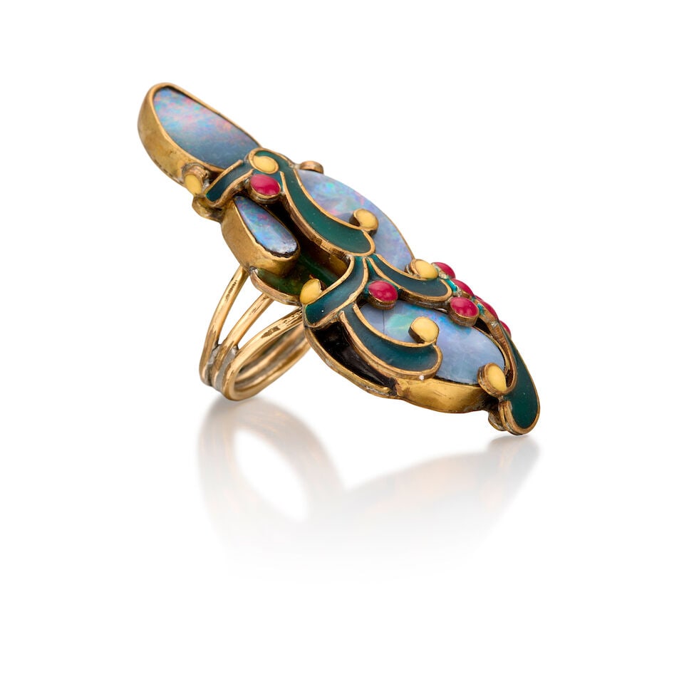 VEGA MADDUX: OPAL AND ENAMEL RING - 2