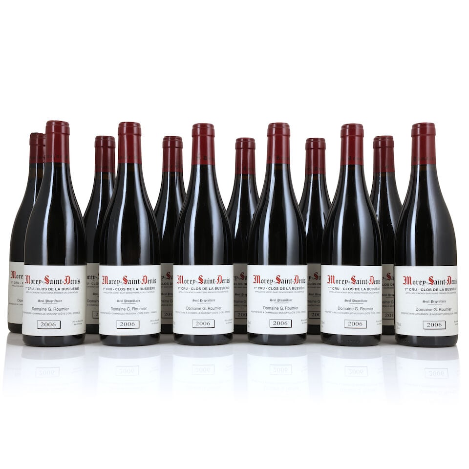 Domaine G. Roumier, Morey-Saint-Denis 1er Cru Clos de la Bussière, 2006 (12 x 750ml): Domaine G. Roumier, Morey-Saint-Denis 1er Cru Clos de la Bussière, 2006 (12 x 750ml) Region: Côte de Nuits Capsule: 1 creased Packaging: lightly bin-soiled original carton For further inform