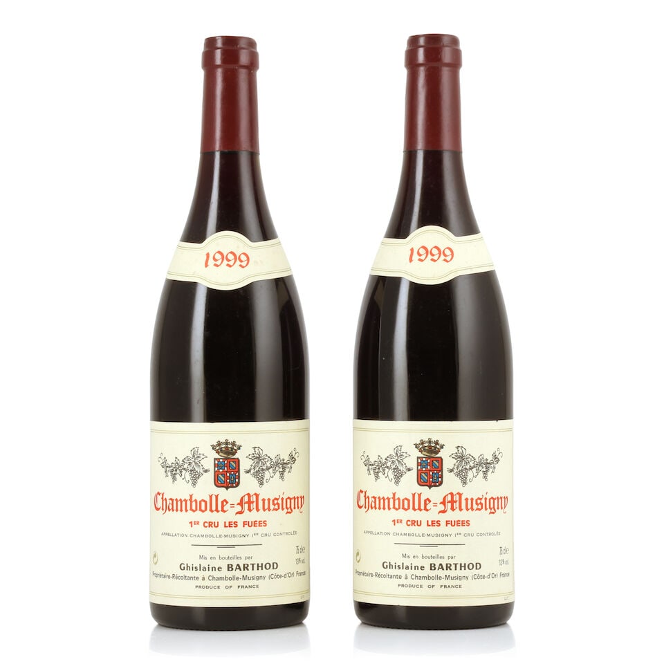 Ghislaine Barthod, Chambolle Musigny 1er Les Fuées, 1999 (2 x 750ml): Ghislaine Barthod, Chambolle Musigny 1er Les Fuées, 1999 (2 x 750ml) Region: Côte de Nuits Label: lightly damp-stained labels & neck labels For further information on this lot please visit B