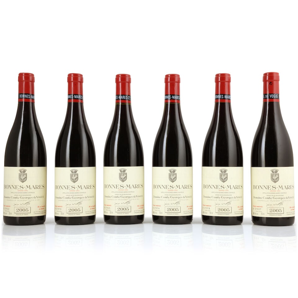 Domaine Comte Georges de Vogüé, Bonnes-Mares, 2005 (6 x 750ml): Domaine Comte Georges de Vogüé, Bonnes-Mares, 2005 (6 x 750ml) Region: Côte de Nuits Packaging: original wooden case For further information on this lot please visit Bonhams.com For fur