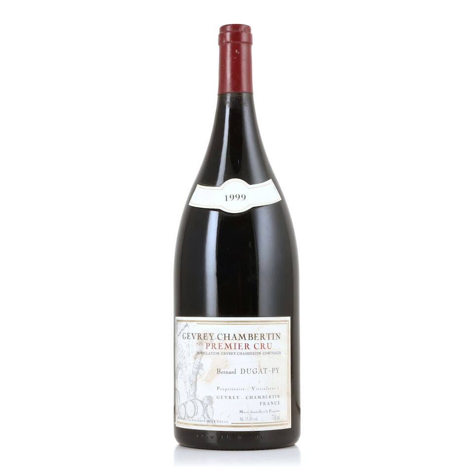 Bernard Dugat-Py, Gevrey-Chambertin 1er Cu, 1999 (1 x 1500ml): Bernard Dugat-Py, Gevrey-Chambertin 1er Cu, 1999 (1 x 1500ml) Region: Côte de Nuits Capsule: worn & creased capsule Label: bin-soiled, damp-stained & nicked label; part detached vintage label For