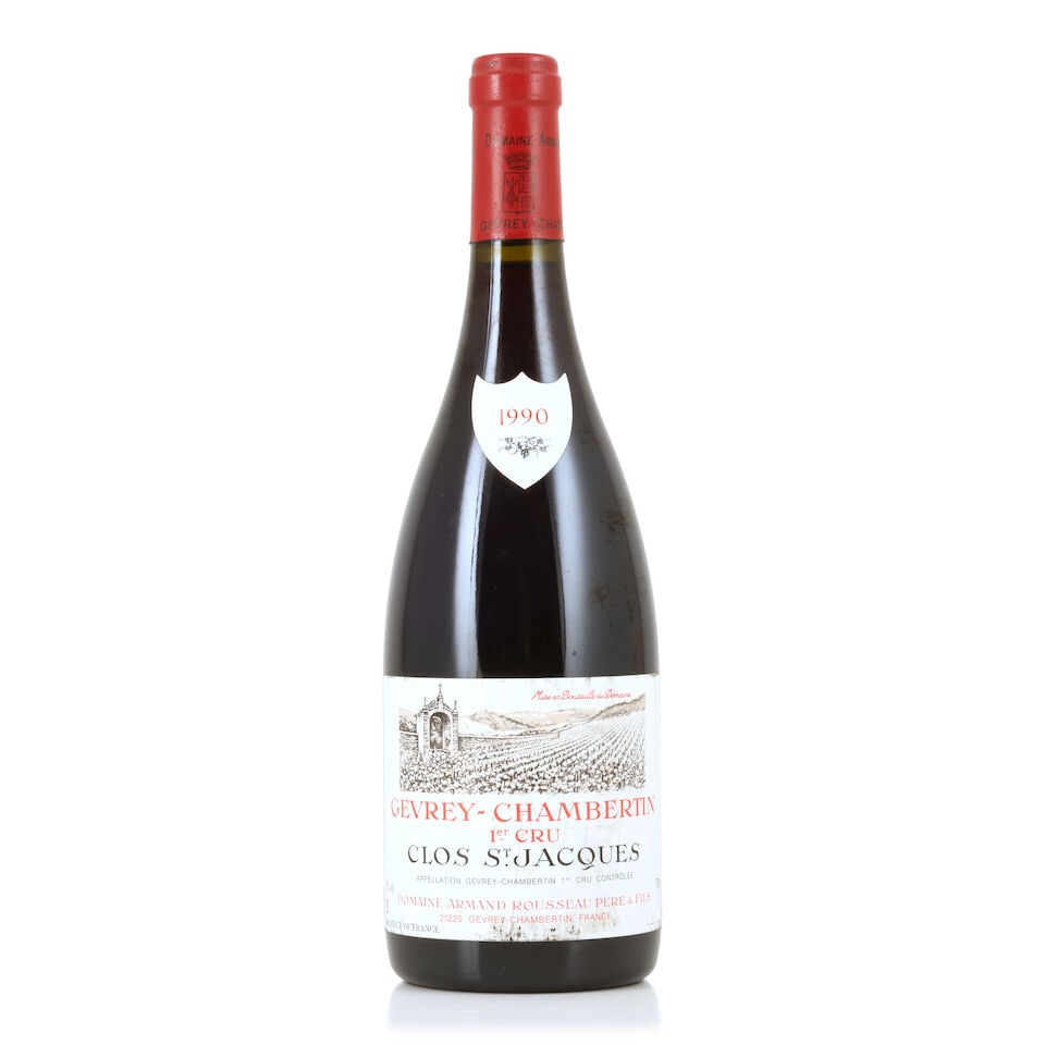 Domaine Armand Rousseau, Gevrey-Chambertin 1er Cru Clos St. Jacques, 1990 (1 x 750ml): Domaine Armand Rousseau, Gevrey-Chambertin 1er Cru Clos St. Jacques, 1990 (1 x 750ml) Region: Côte de Nuits Label: bin-soiled & slightly worn For further information on this lot please visit Bonh