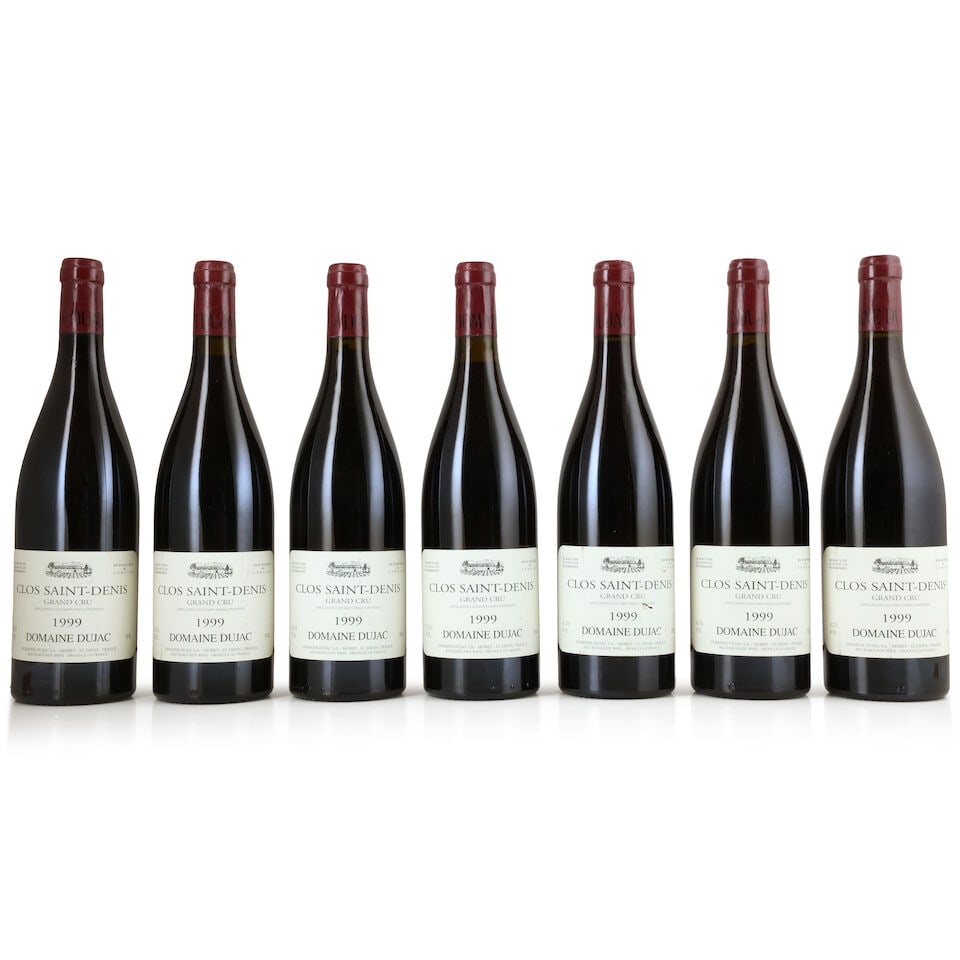 Domaine Dujac, Clos Saint-Denis, 1999 (7 x 750ml): Domaine Dujac, Clos Saint-Denis, 1999 (7 x 750ml) Region: Côte de Nuits Label: lightly bin-soiled - 1 nicked For further information on this lot please visit Bonhams.com For further information a