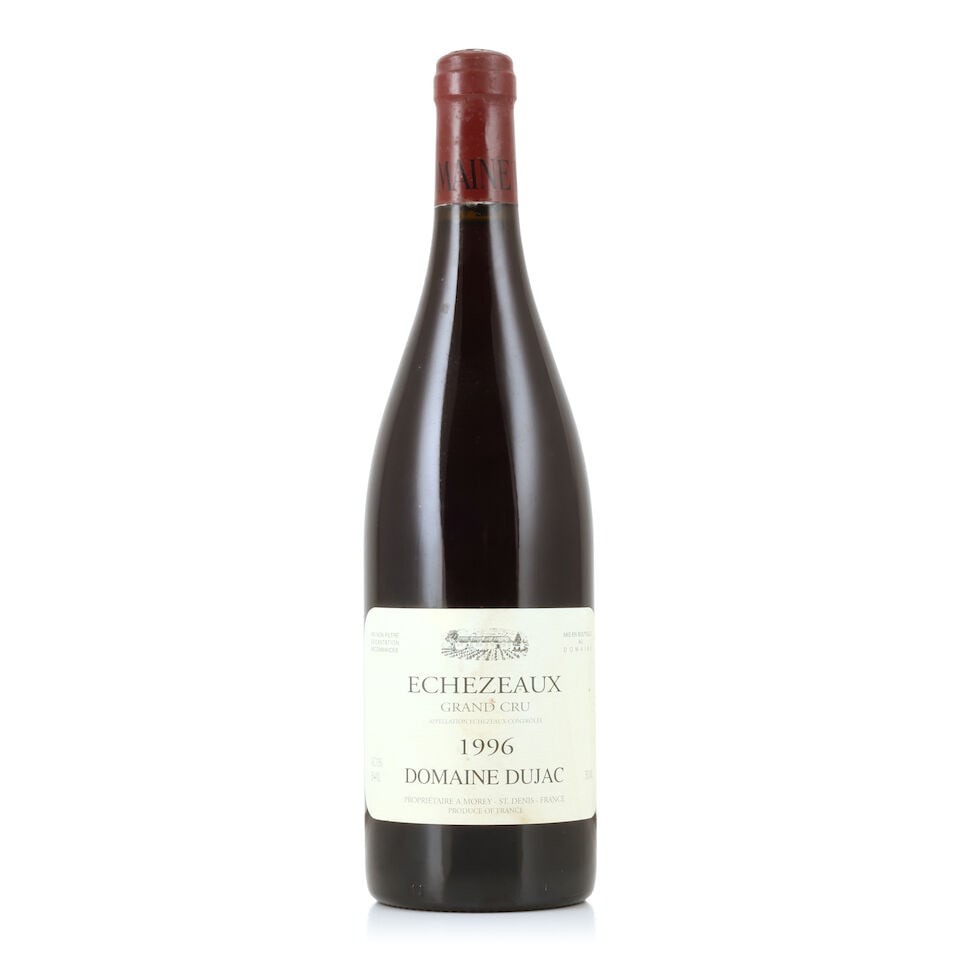 Domaine Dujac, Echézeaux, 1996 (1 x 750ml): Domaine Dujac, Echézeaux, 1996 (1 x 750ml) Region: Côte de Nuits Capsule: slightly worn Label: bin-soiled & damp-stained For further information on this lot please visit Bonhams.com For furt
