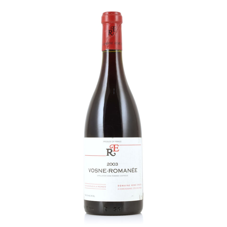 Domaine René Engel, Vosne-Romanée, 2003 (1 x 750ml): Domaine René Engel, Vosne-Romanée, 2003 (1 x 750ml) Region: Côte de Nuits Capsule: slightly worn & creased Label: bin-soiled For further information on this lot please visit Bonhams.com