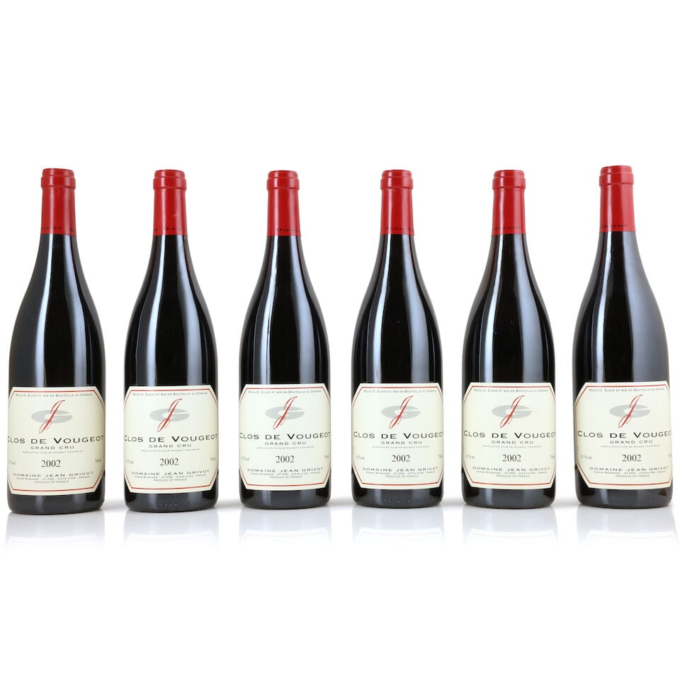Domaine Jean Grivot, Clos de Vougeot, 2002 (6 x 750ml): Domaine Jean Grivot, Clos de Vougeot, 2002 (6 x 750ml) Region: Côte de Nuits Packaging: damp-affected original carton For further information on this lot please visit Bonhams.com For further info
