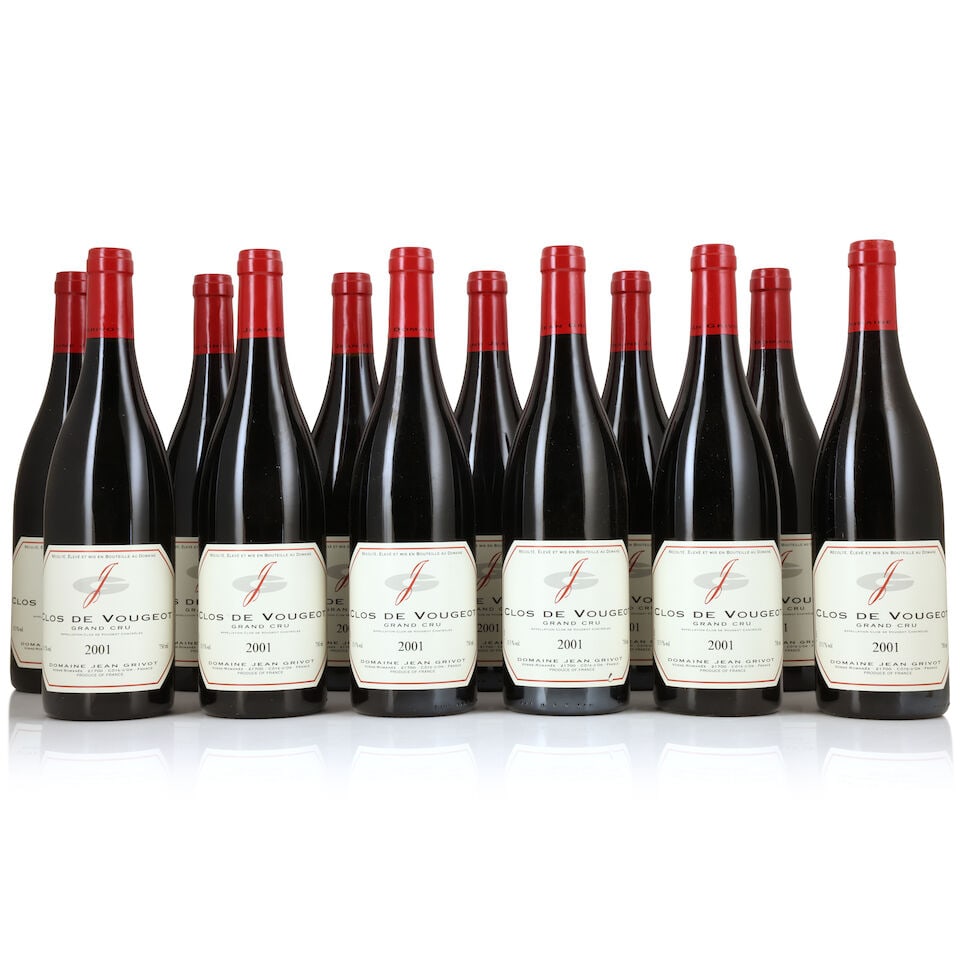 Domaine Jean Grivot, Clos de Vougeot, 2001 (12 x 750ml): Domaine Jean Grivot, Clos de Vougeot, 2001 (12 x 750ml) Region: Côte de Nuits Packaging: original carton (damp-affected & worn) For further information on this lot please visit Bonhams.com For fu