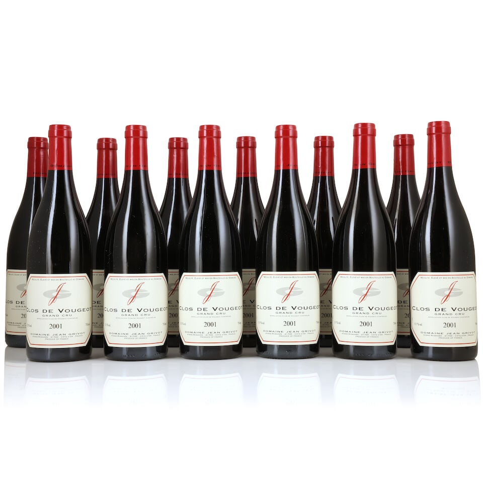 Domaine Jean Grivot, Clos de Vougeot, 2001 (12 x 750ml): Domaine Jean Grivot, Clos de Vougeot, 2001 (12 x 750ml) Region: Côte de Nuits Packaging: original carton (damp-affected & worn) For further information on this lot please visit Bonhams.com For fu