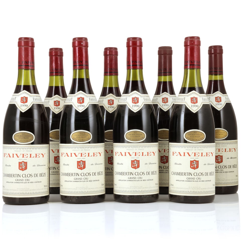 Domaine Faiveley, Chambertin Clos de Bèze, 1990 (8 x 750ml): Domaine Faiveley, Chambertin Clos de Bèze, 1990 (8 x 750ml) Region: Côte de Nuits Fill Level: 1 x 3cm, 1 x 3.5cm Capsule: slightly corroded, 6 with congé & different capsule stock Label