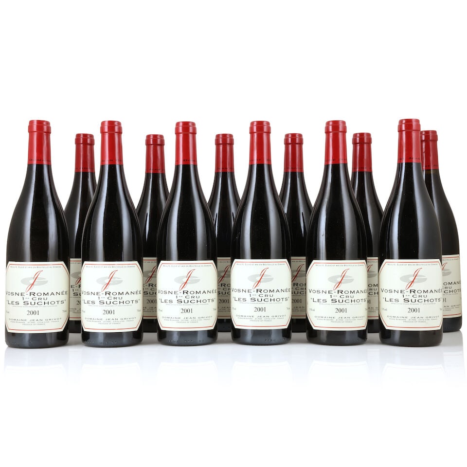 Domaine Jean Grivot, Vosne-Romanée 1er Cru Les Suchots, 2001 (12 x 750ml): Domaine Jean Grivot, Vosne-Romanée 1er Cru Les Suchots, 2001 (12 x 750ml) Region: Côte de Nuits For further information on this lot please visit Bonhams.com For further information about thi