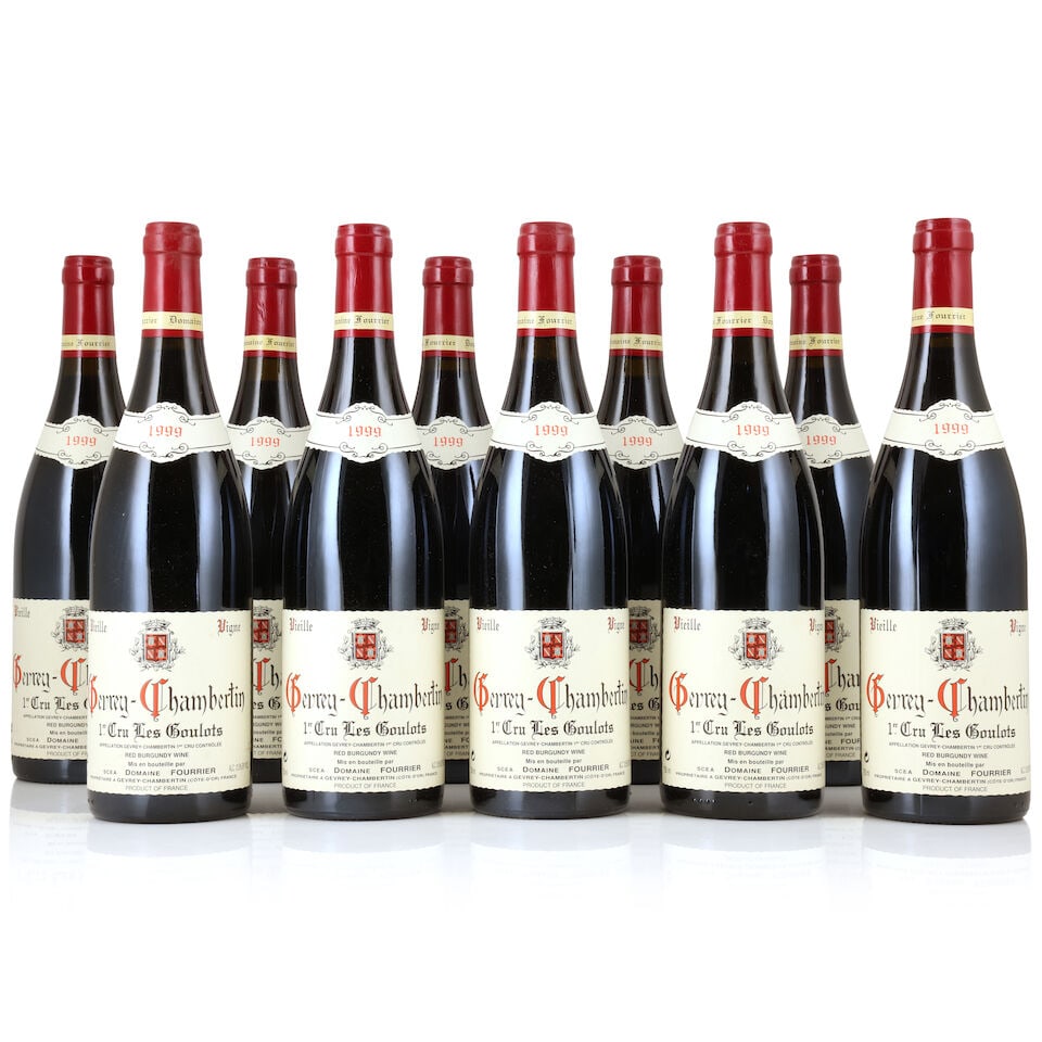 Domaine Fourrier, Gevrey-Chambertin 1er Cru Les Goulots Vieille Vigne, 1999 (10 x 750ml): Domaine Fourrier, Gevrey-Chambertin 1er Cru Les Goulots Vieille Vigne, 1999 (10 x 750ml) Region: Côte de Nuits Packaging: original carton (damp-affected) For further information on this lot pleas