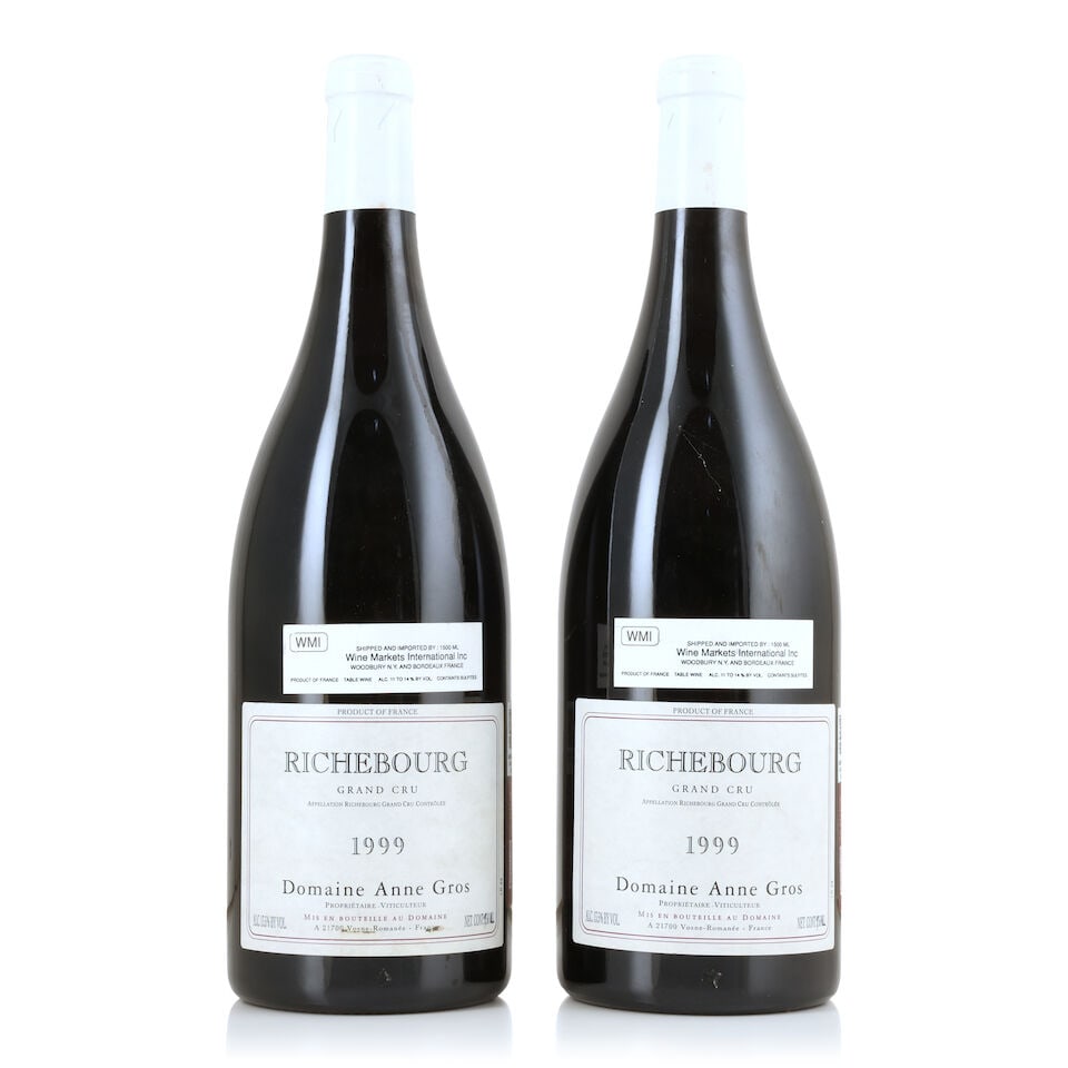 Domaine Anne Gros, Richebourg, 1999 (2 x 1500ml): Domaine Anne Gros, Richebourg, 1999 (2 x 1500ml) Region: Côte de Nuits Label: lightly bin-soiled - 1 nicked; US import labels; Soutirage stickers For further information on this lot please visit 