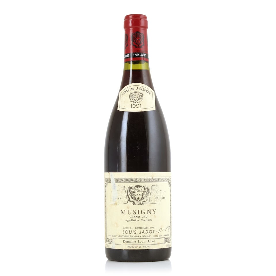 Domaine Louis Jadot, Musigny, 1991 (1 x 750ml): Domaine Louis Jadot, Musigny, 1991 (1 x 750ml) Region: Côte de Nuits Label: bin-soiled, damp-stained & scuffed For further information on this lot please visit Bonhams.com For further information