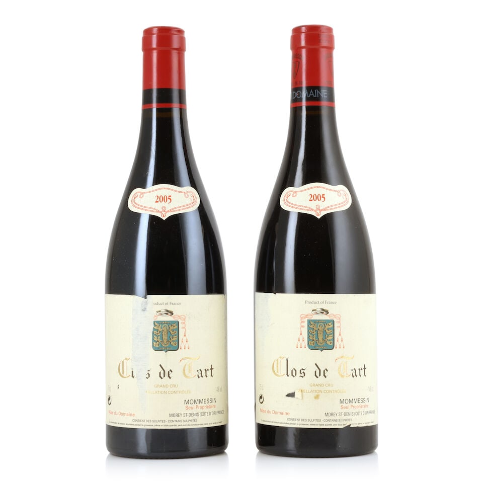 Mommessin, Clos de Tart, 2005 (2 x 750ml): Mommessin, Clos de Tart, 2005 (2 x 750ml) Region: Côte de Nuits Label: 1 torn label, 1 scuffed & incomplete For further information on this lot please visit Bonhams.com For further information ab