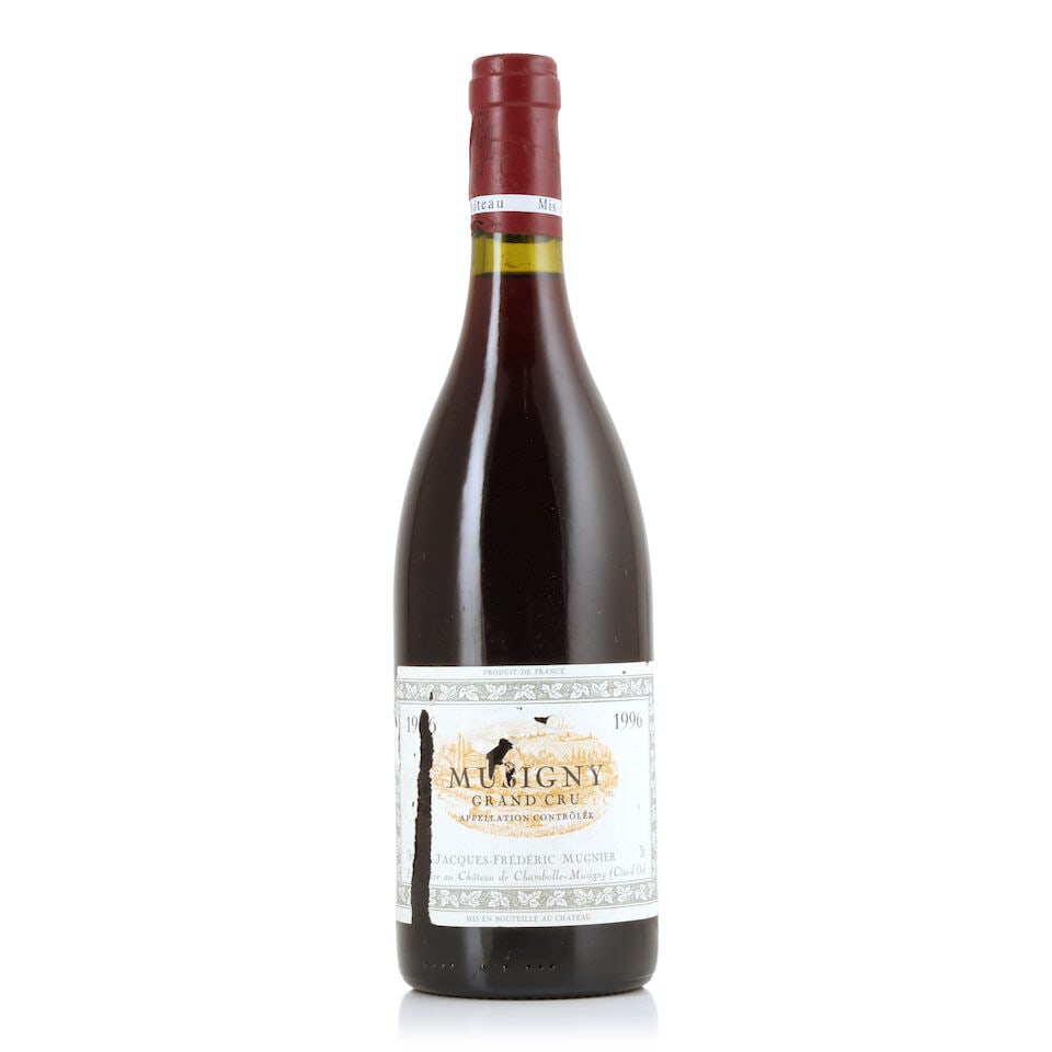 Domaine Jacques-Frédéric Mugnier, Musigny, 1996 (1 x 750ml): Domaine Jacques-Frédéric Mugnier, Musigny, 1996 (1 x 750ml) Region: Côte de Nuits Capsule: creased Label: bin-soiled, torn & incomplete For further information on this lot please visit 