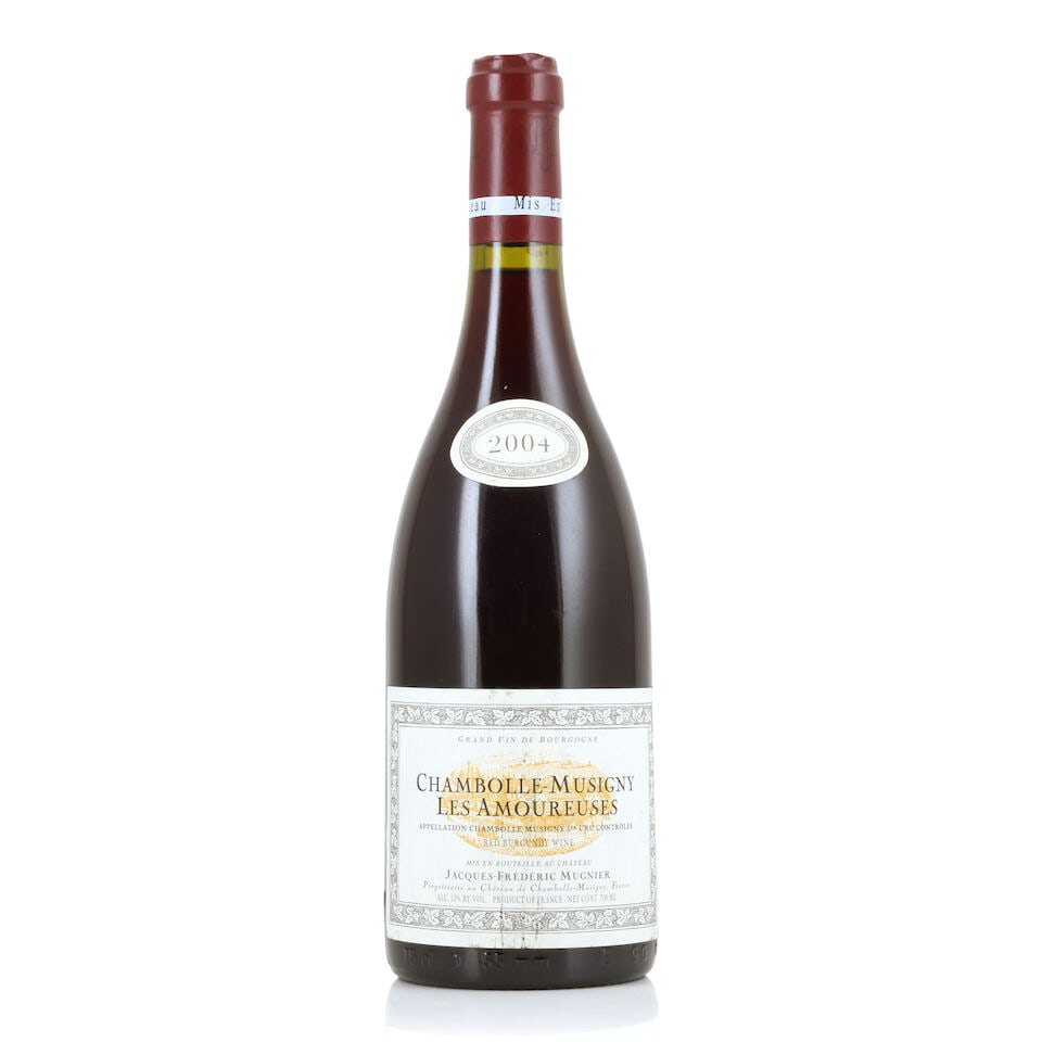 Domaine Jacques-Frédéric Mugnier Chambolle-Musigny 1er Cru Les Amoureuses, 2004 (1 x 7...: Domaine Jacques-Frédéric Mugnier Chambolle-Musigny 1er Cru Les Amoureuses, 2004 (1 x 750ml) Region: Côte de Nuits Label: bin-soiled For further information on this lot please visit Bonh