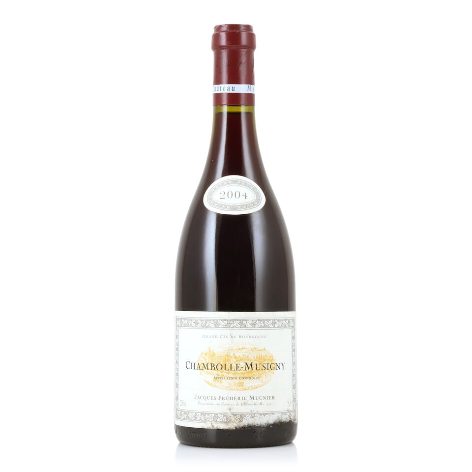Domaine Jacques-Frédéric Mugnier, Chambolle Musigny, 2004 (1 x 750ml): Domaine Jacques-Frédéric Mugnier, Chambolle Musigny, 2004 (1 x 750ml) Region: Côte de Nuits Label: bin-soiled, scuffed & incomplete For further information on this lot please visit Bonh