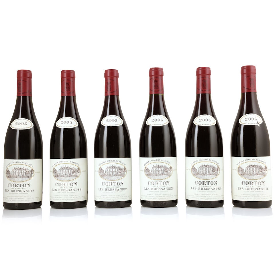 Domaine Chandon de Briailles, Corton Les Bressandes, 2005 (6 x 750ml): Domaine Chandon de Briailles, Corton Les Bressandes, 2005 (6 x 750ml) Region: Côte de Beaune Label: 1 torn vintage label Packaging: damp-affected original carton For further information on this l