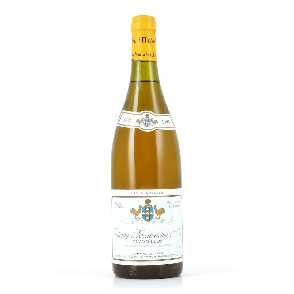 Domaine Leflaive, Puligny-Montrachet 1er Cru Clavoillon, 1995 (1 x 750ml): Domaine Leflaive, Puligny-Montrachet 1er Cru Clavoillon, 1995 (1 x 750ml) Region: Côte de Beaune Capsule: corroded & worn with signs of old seepage Label: bin-soiled, damp-affected & peeling For 