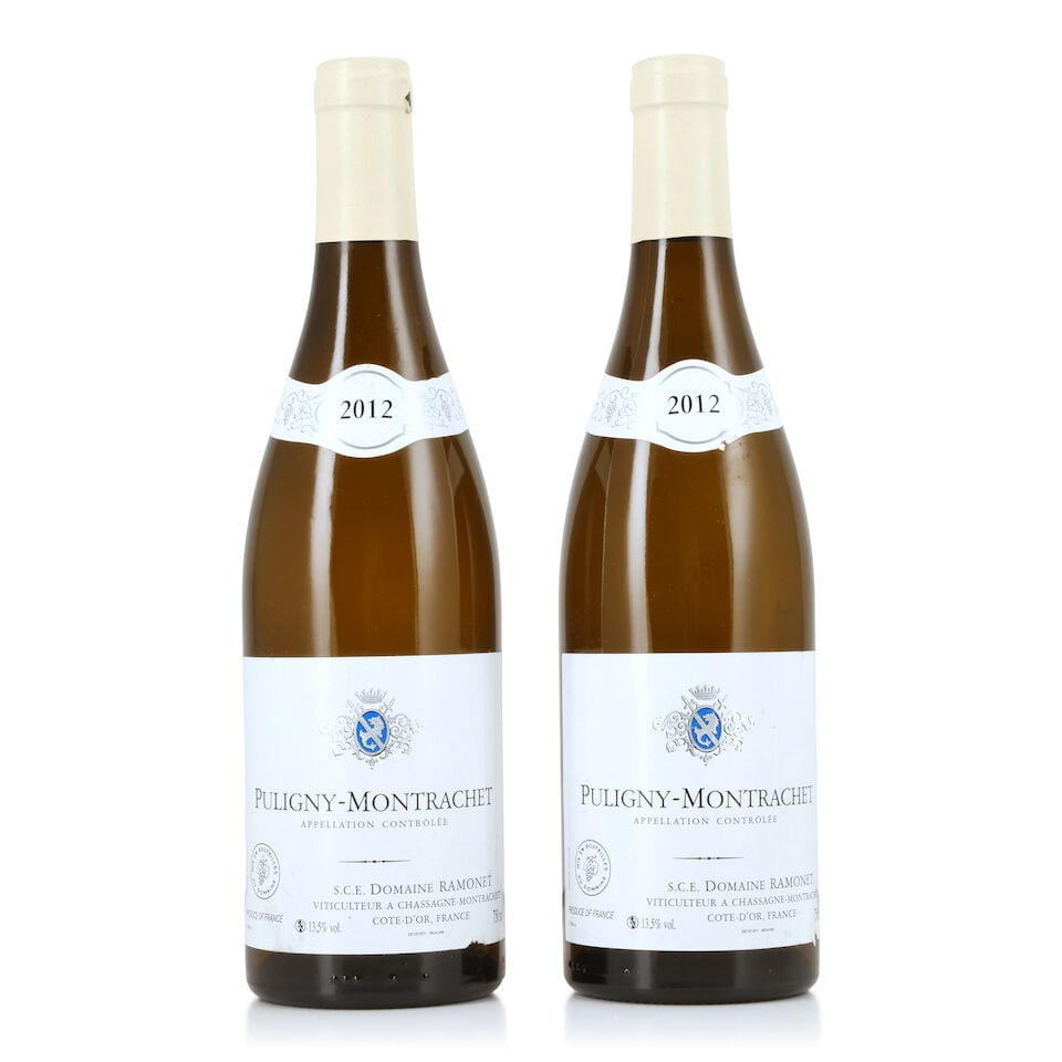 Domaine Ramonet, Puligny-Montrachet, 2012 (2 x 750ml): Domaine Ramonet, Puligny-Montrachet, 2012 (2 x 750ml) Region: Côte de Beaune Capsule: 1 nicked Label: bin-soiled & nicked For further information on this lot please visit Bonhams.com For further 
