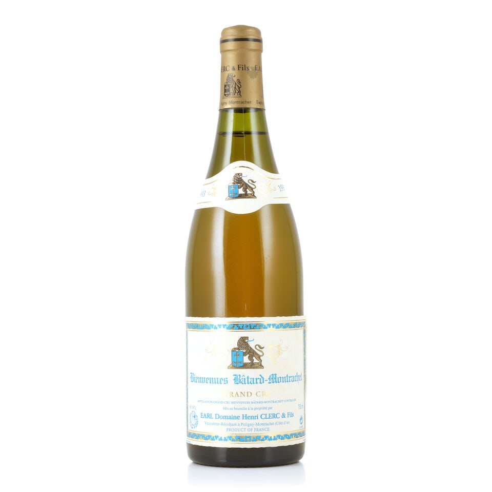 Domaine Henri Clerc, Bienvenues Bâtard-Montrachet, 1993 (1 x 750ml): Domaine Henri Clerc, Bienvenues Bâtard-Montrachet, 1993 (1 x 750ml) Region: Côte de Beaune Capsule: corroded Label: lightly damp-affected & peeling For further information on this lot please