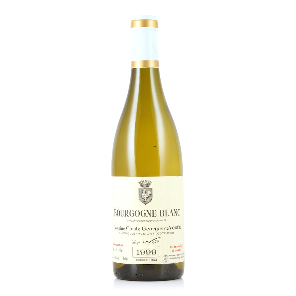 Domaine Comte Georges de Vogüé, Bourgogne Blanc, 1999 (1 x 750ml): Domaine Comte Georges de Vogüé, Bourgogne Blanc, 1999 (1 x 750ml) Region: Burgundy Label: lightly marked & scuffed For further information on this lot please visit Bonhams.com For further in
