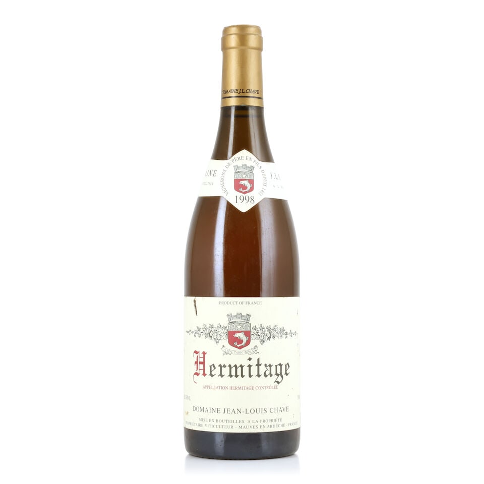 Domaine Jean-Louis Chave, Hermitage Blanc, 1998 (1 x 750ml): Domaine Jean-Louis Chave, Hermitage Blanc, 1998 (1 x 750ml) Region: Rhône Valley Capsule: slightly worn Label: lightly bin-soiled, scuffed & marked For further information on this lot please visi
